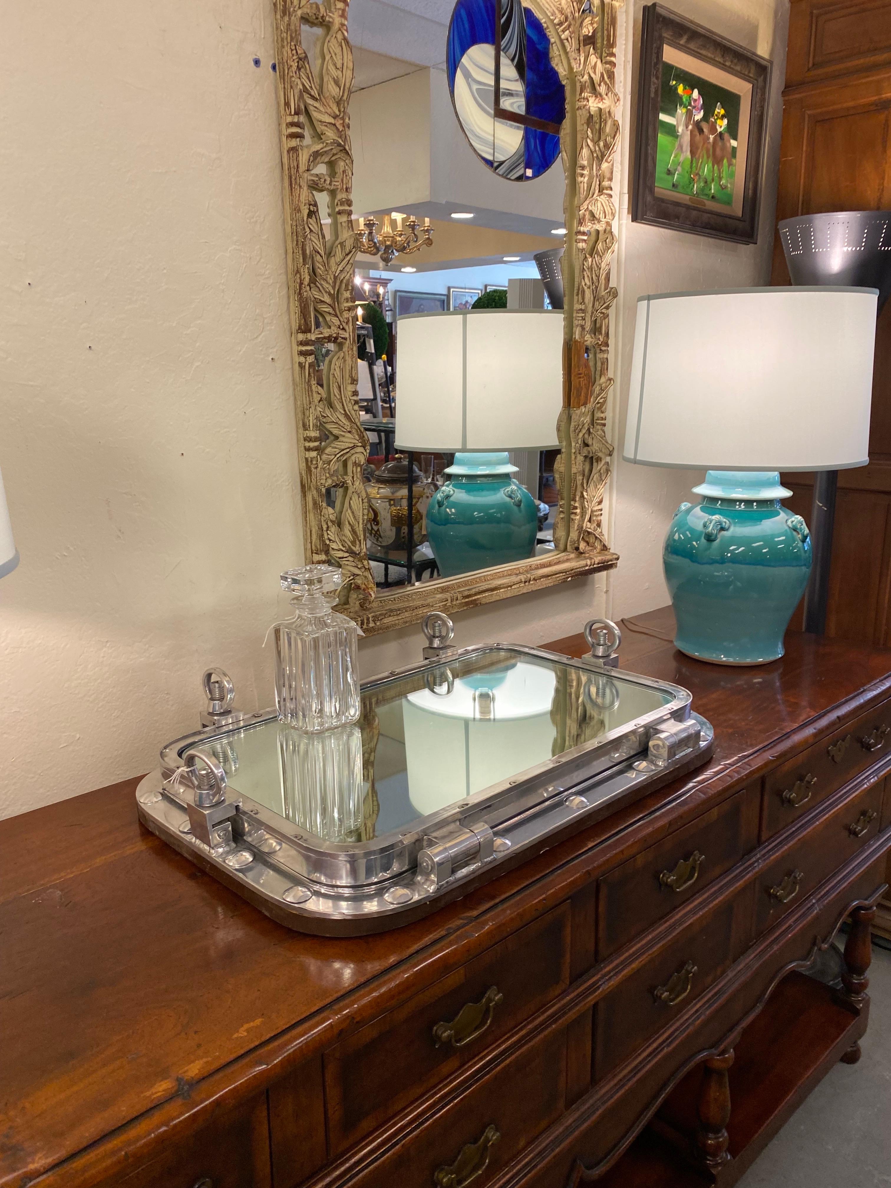 Vintage Salvaged Porthole Bar Tray 3