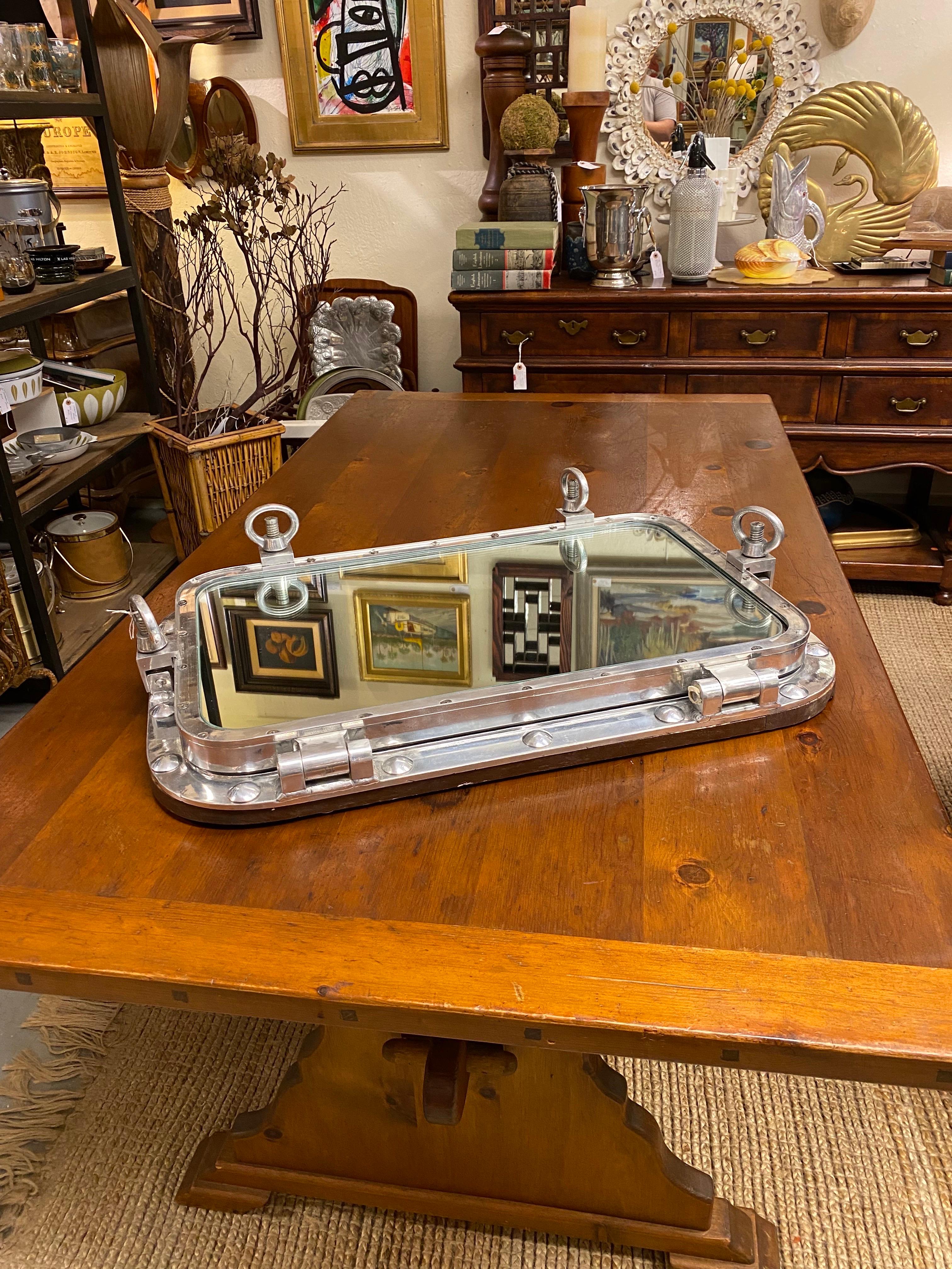Mid-Century Modern Vintage Salvaged Porthole Bar Tray
