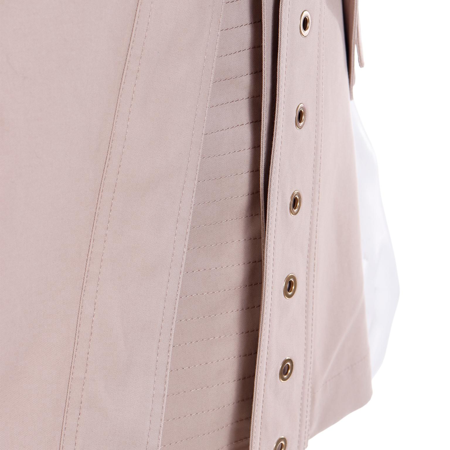 Vintage Salvatore Ferragamo Tan Jacket & Mini Skirt Suit Outfit with Belt 1