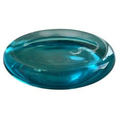 Vintage Salviati Murano Azure Blue Glass Centerpiece Bowl/Plate