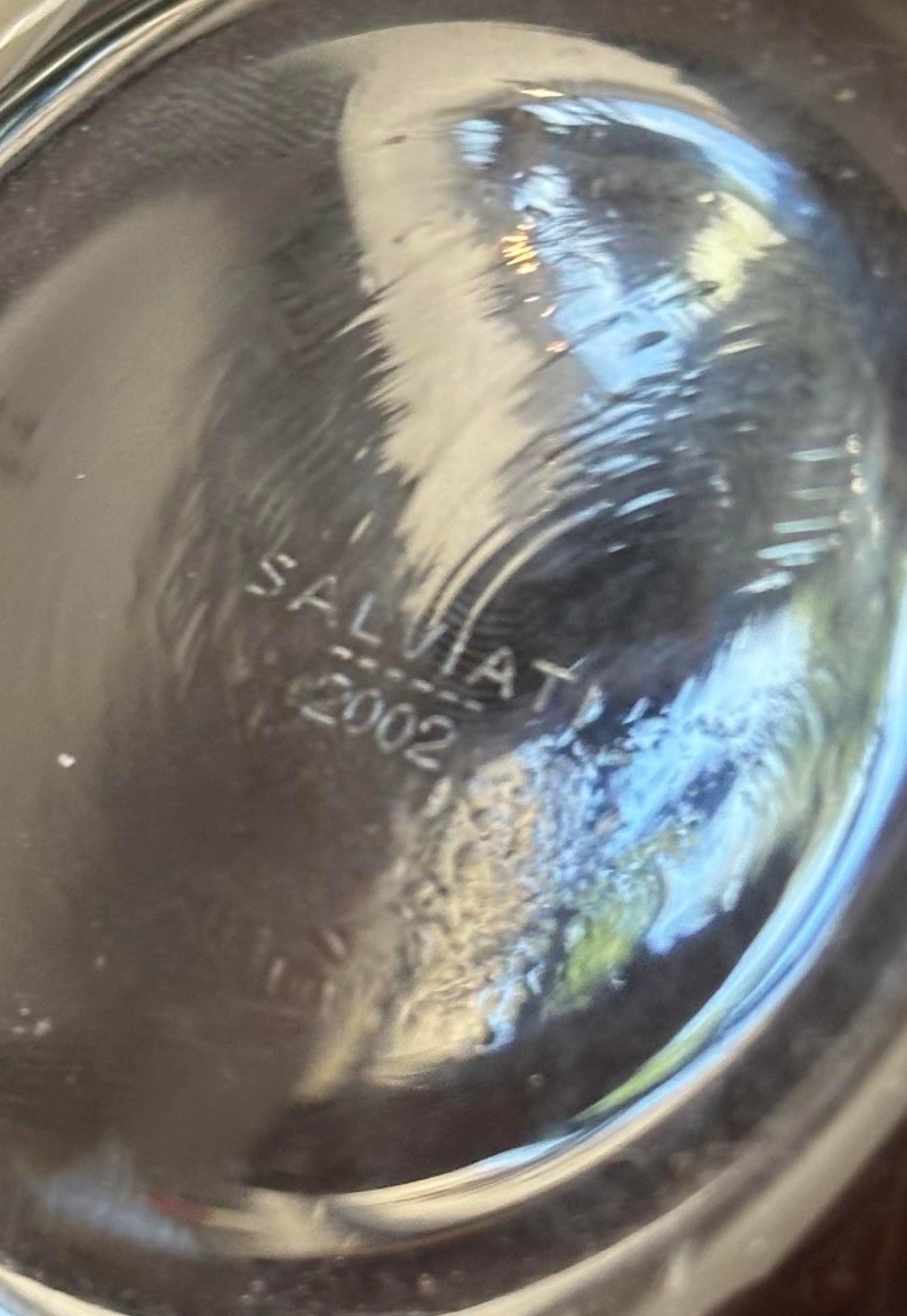 Nord-américain Bol vintage en verre texturé Salviatti Battuto en vente