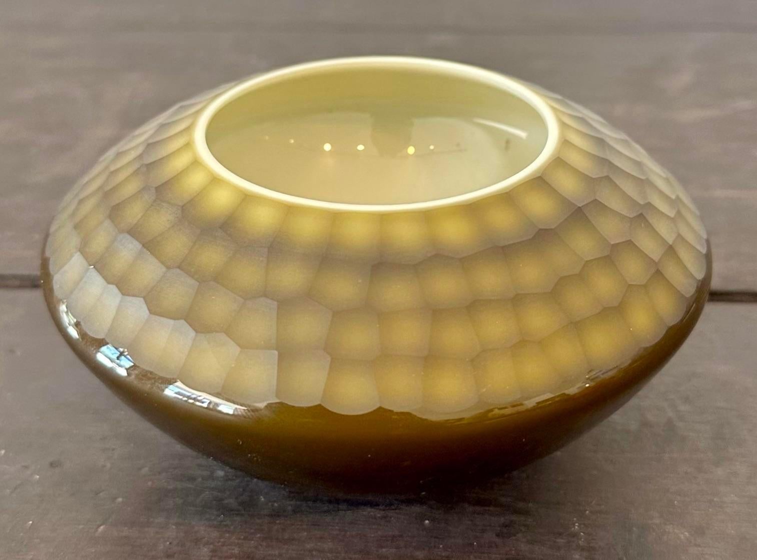 Bol vintage en verre texturé Salviatti Battuto Bon état - En vente à west palm beach, FL