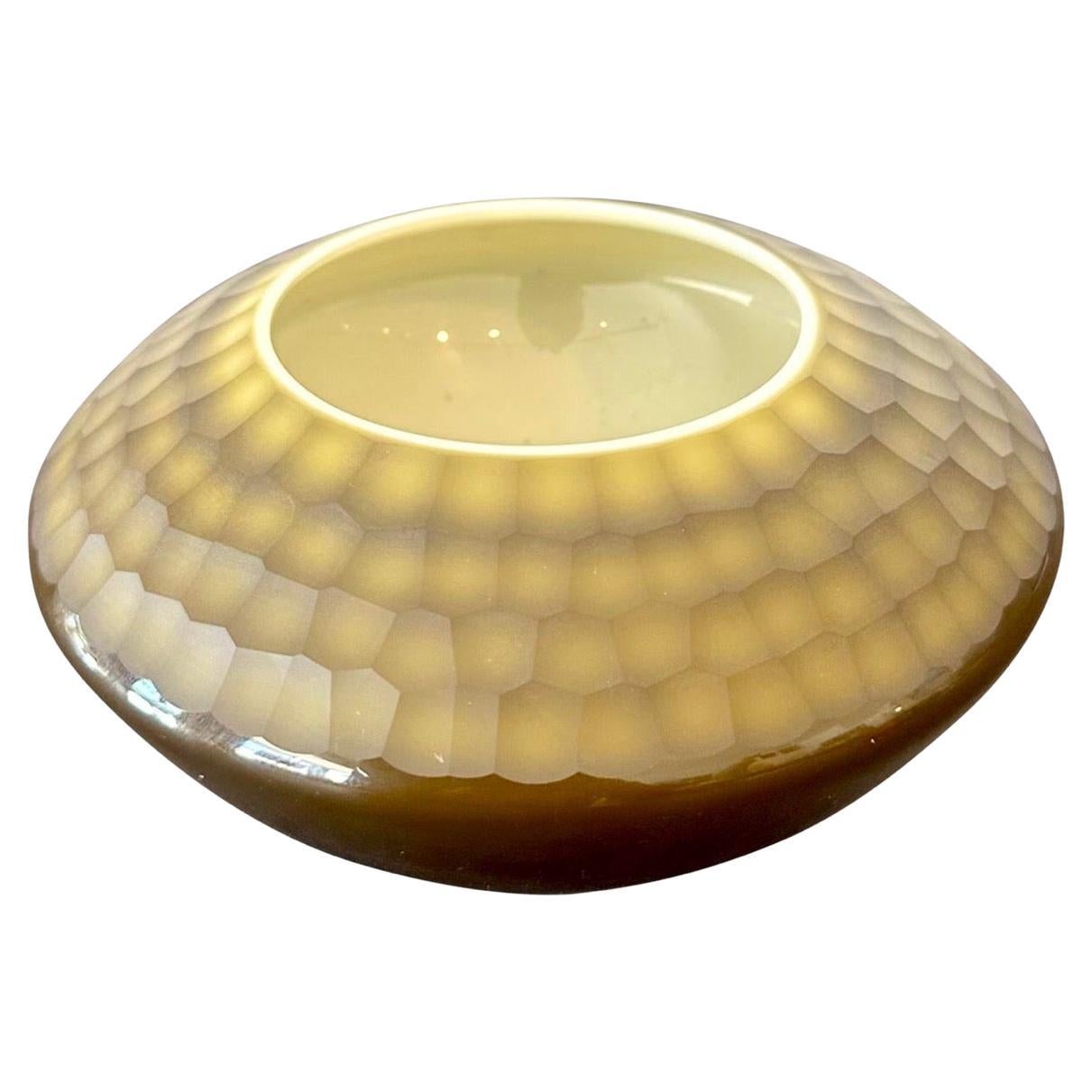 Vintage Salviatti Battuto Textured Glass Bowl