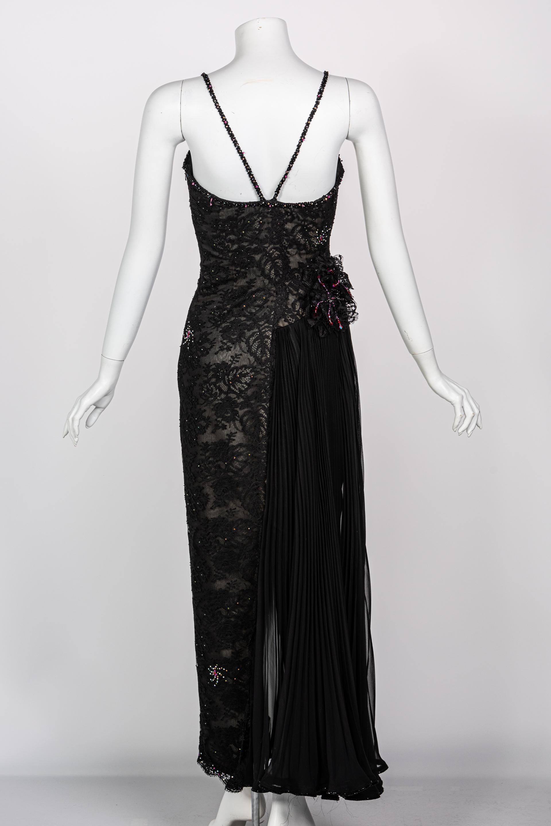 Vintage Sam Carlin Vestido de encaje negro de Saks Fifth Avenue en venta 7