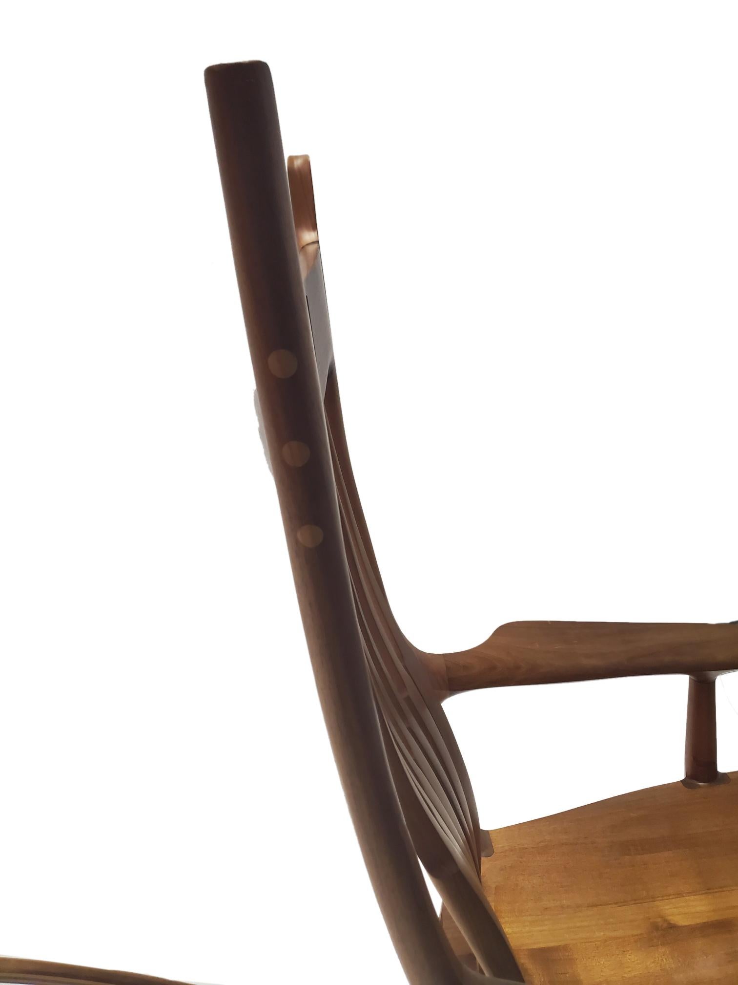 Chaise à bascule vintage de style Sam Maloof  en vente 6
