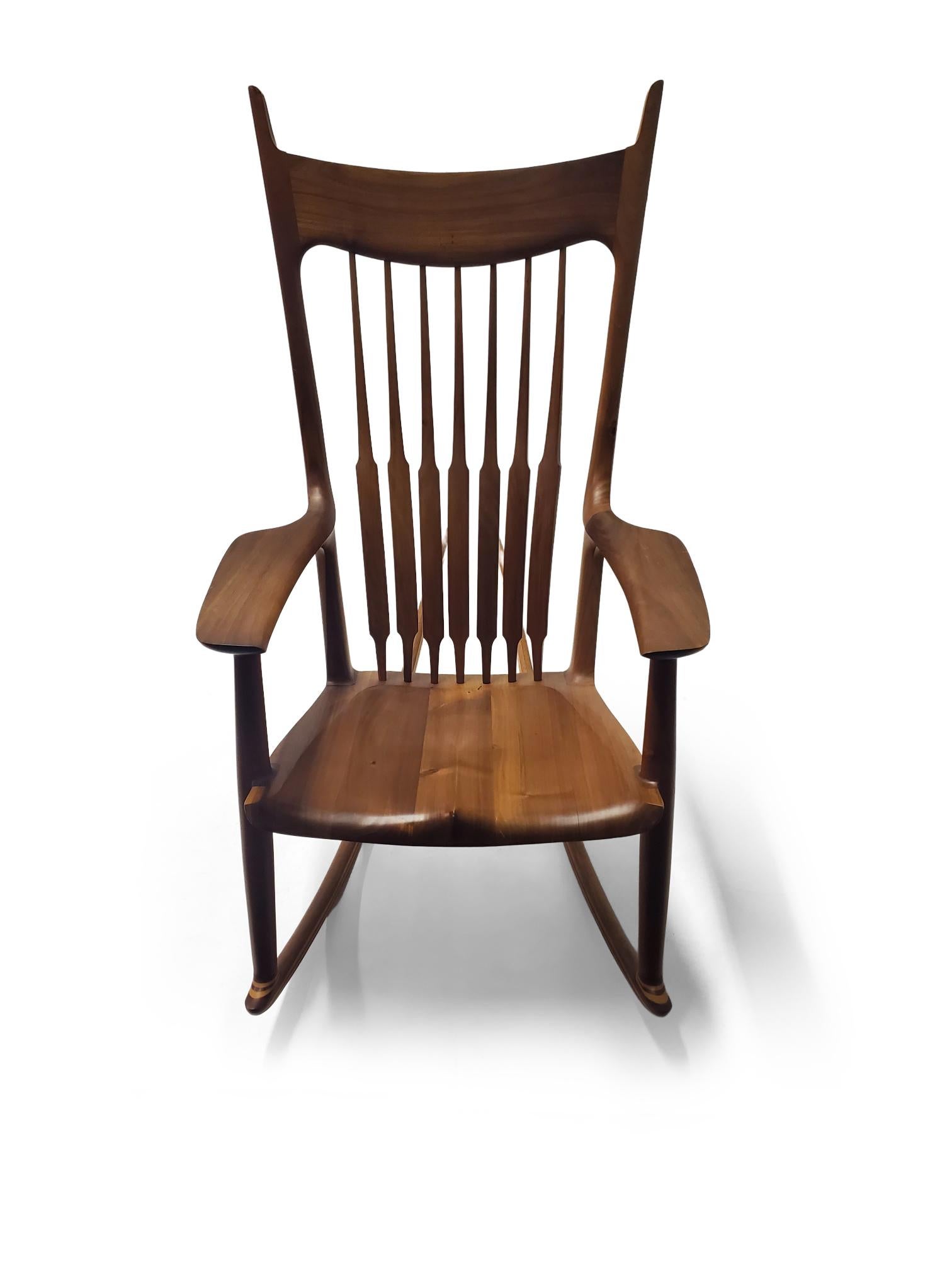 Mid-Century Modern Chaise à bascule vintage de style Sam Maloof  en vente