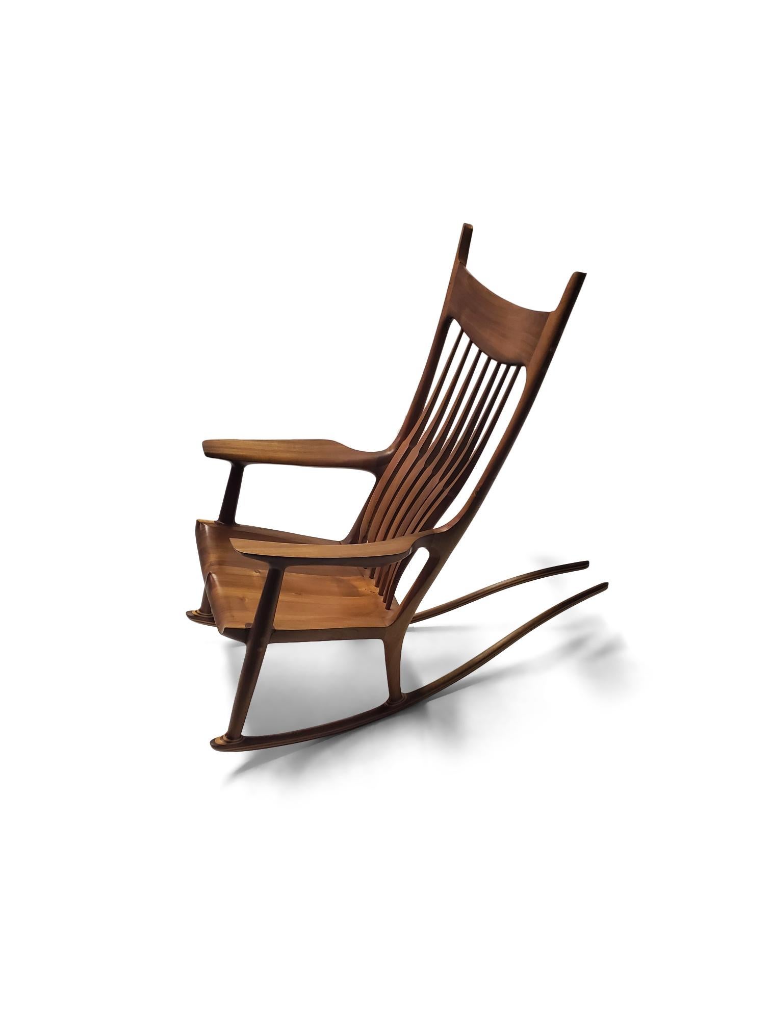 Mid-Century Modern Vintage Sam Maloof Style Rocking Chair  For Sale