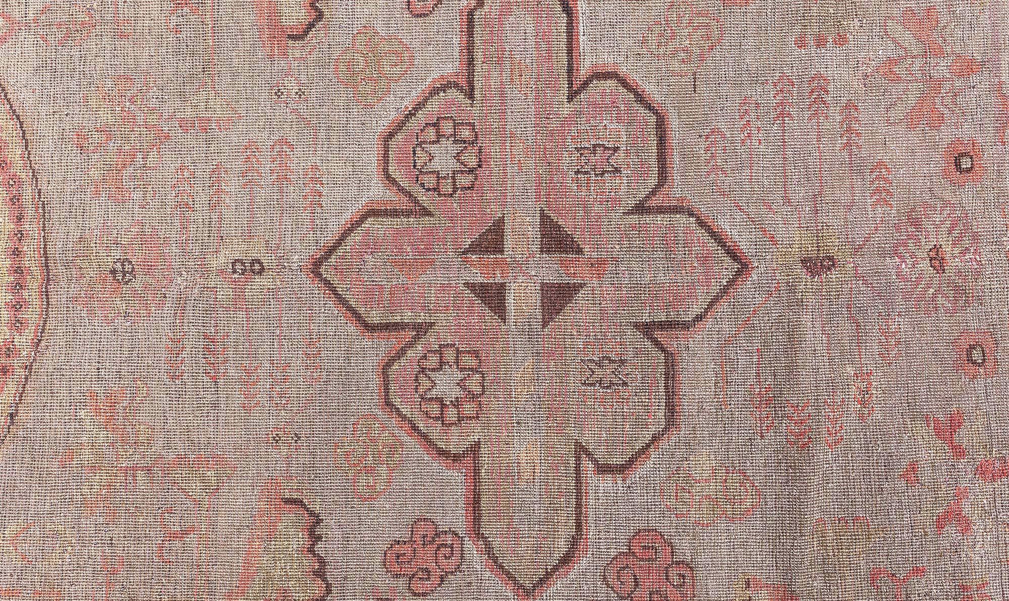 Hand-Woven Doris Leslie Blau Vintage Samarkand Brown Handwoven Wool Rug For Sale