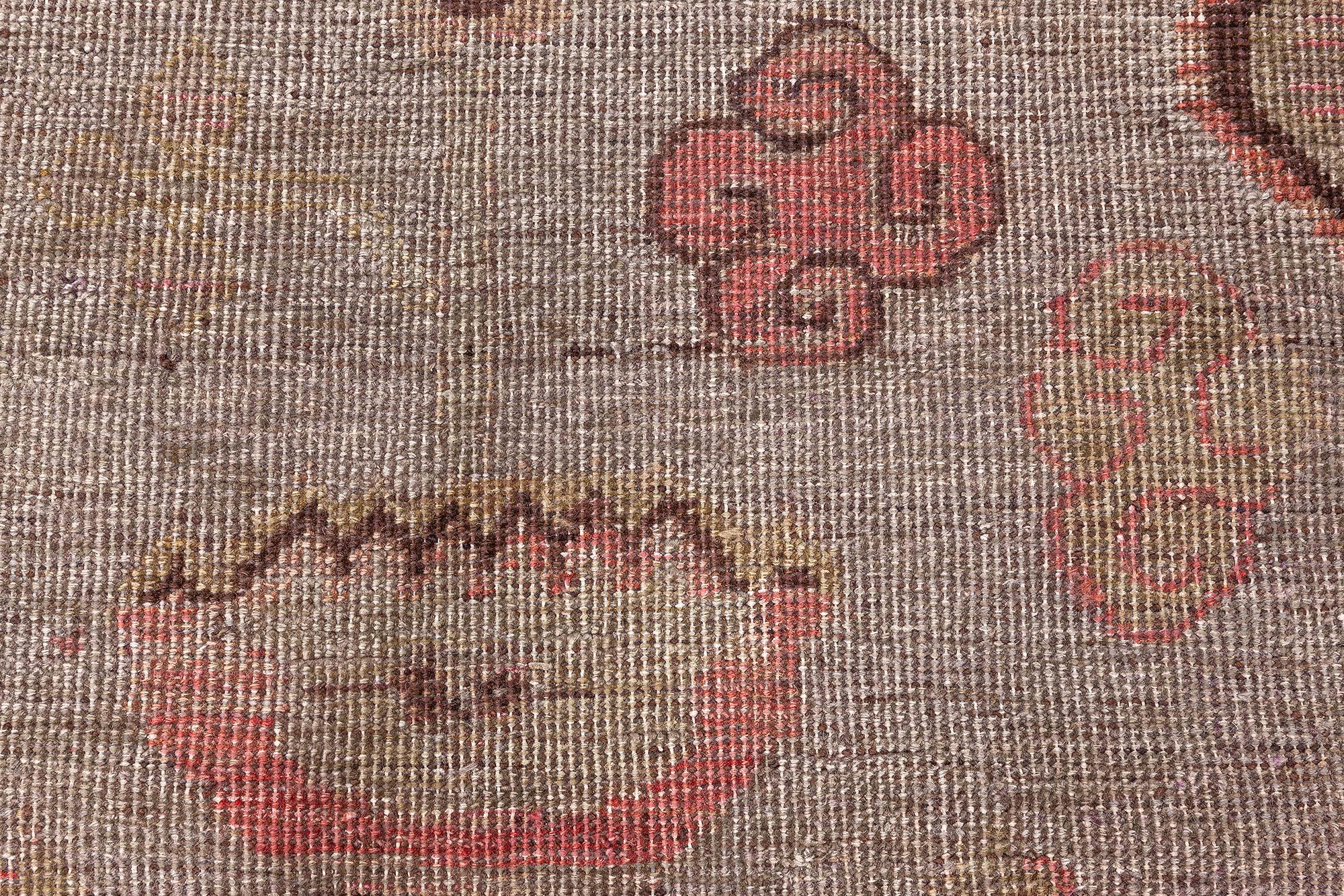 20th Century Doris Leslie Blau Vintage Samarkand Brown Handwoven Wool Rug For Sale