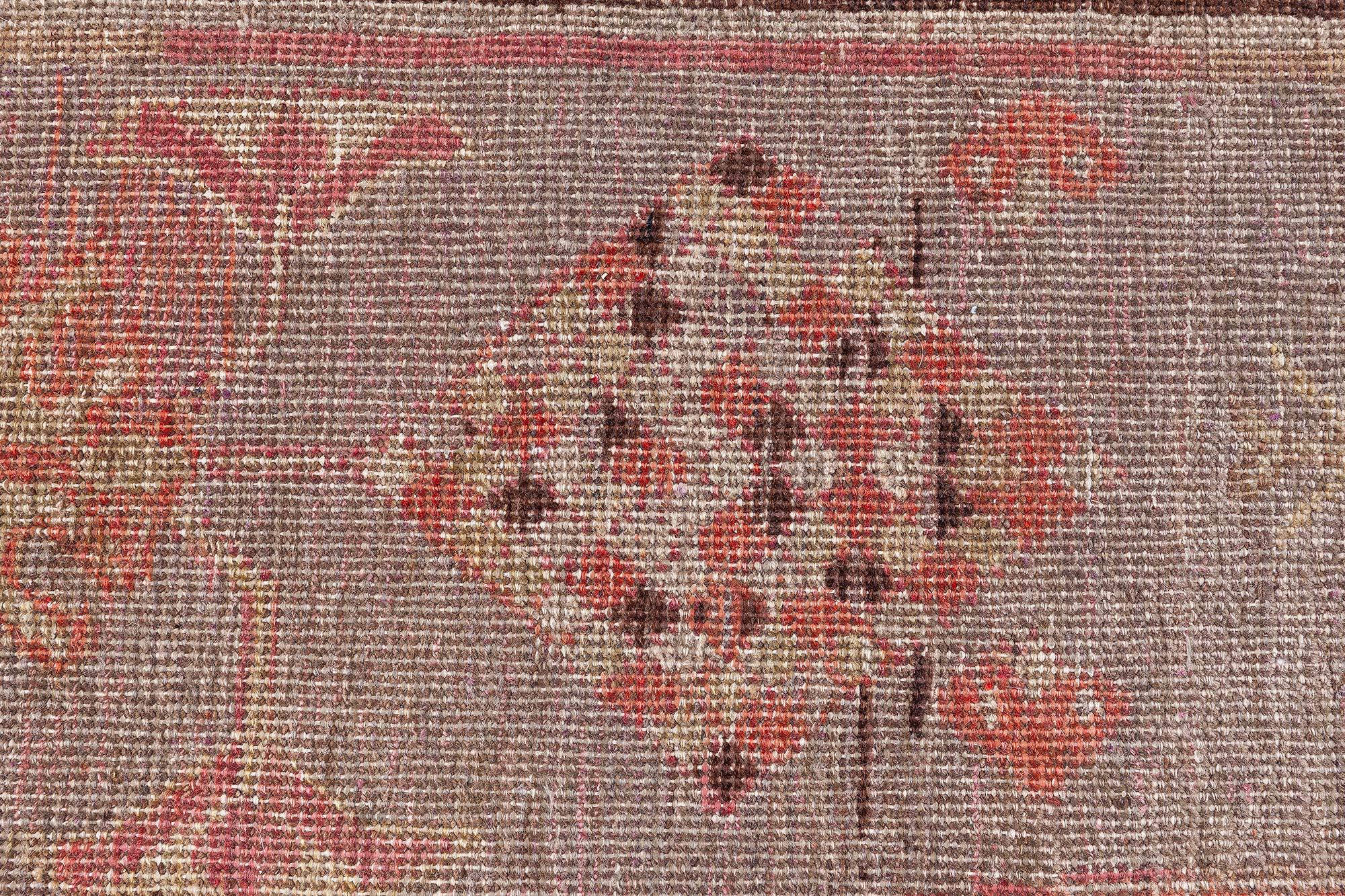 Doris Leslie Blau Vintage Samarkand Brown Handwoven Wool Rug For Sale 1