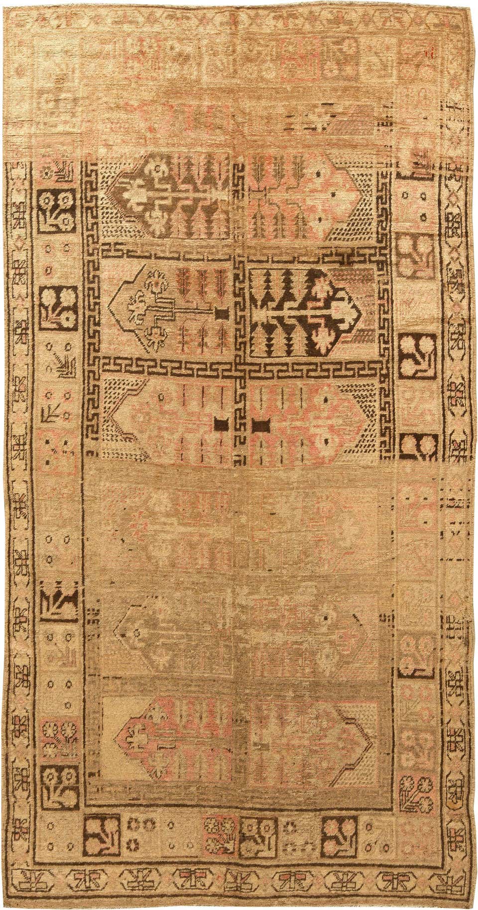 Authentic 1850s Samarkand Handmade Silk Rug For Sale at 1stDibs