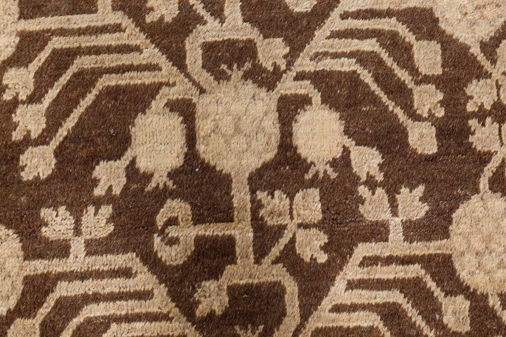Vintage Samarkand ‘Khotan’ botanic handmade wool rug
Size: 6'3