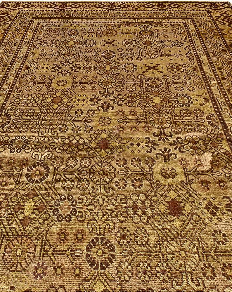 Handgewebter Samarkand 'Khotan' Vintage-Teppich aus Wolle (Usbekisch) im Angebot