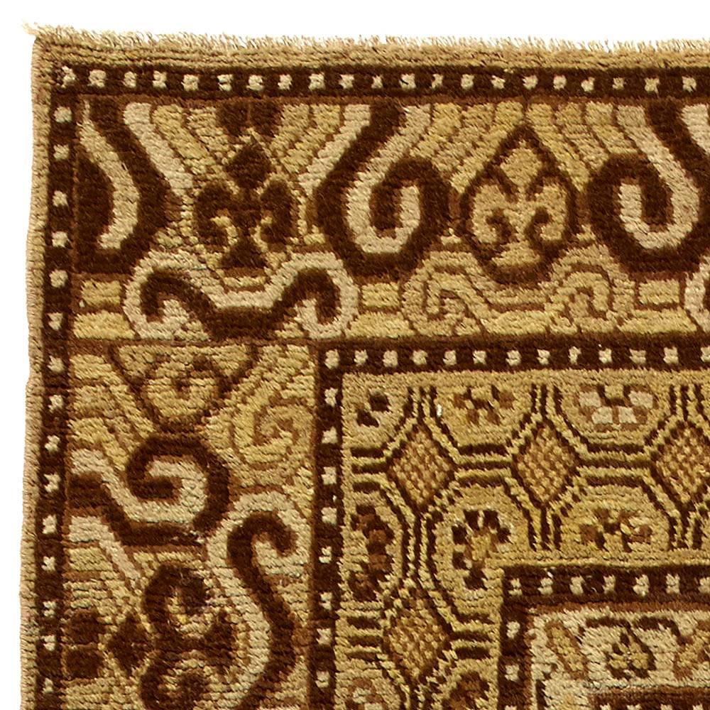 20th Century Vintage Samarkand 'Khotan' Handwoven Wool Rug For Sale