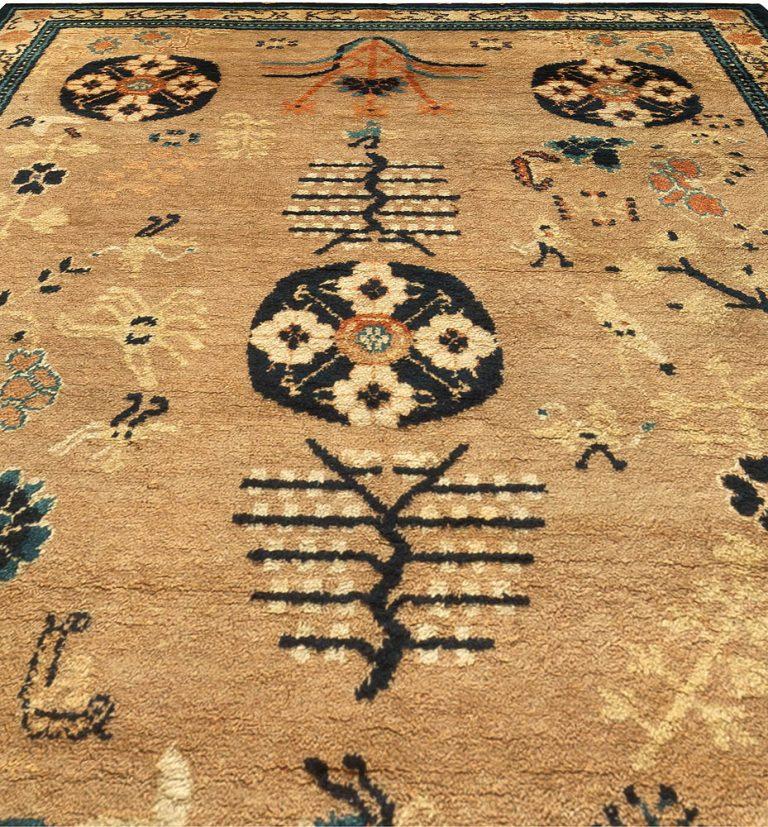 Vintage Samarkand (Khotan) handmade wool carpet
Size: 4'0