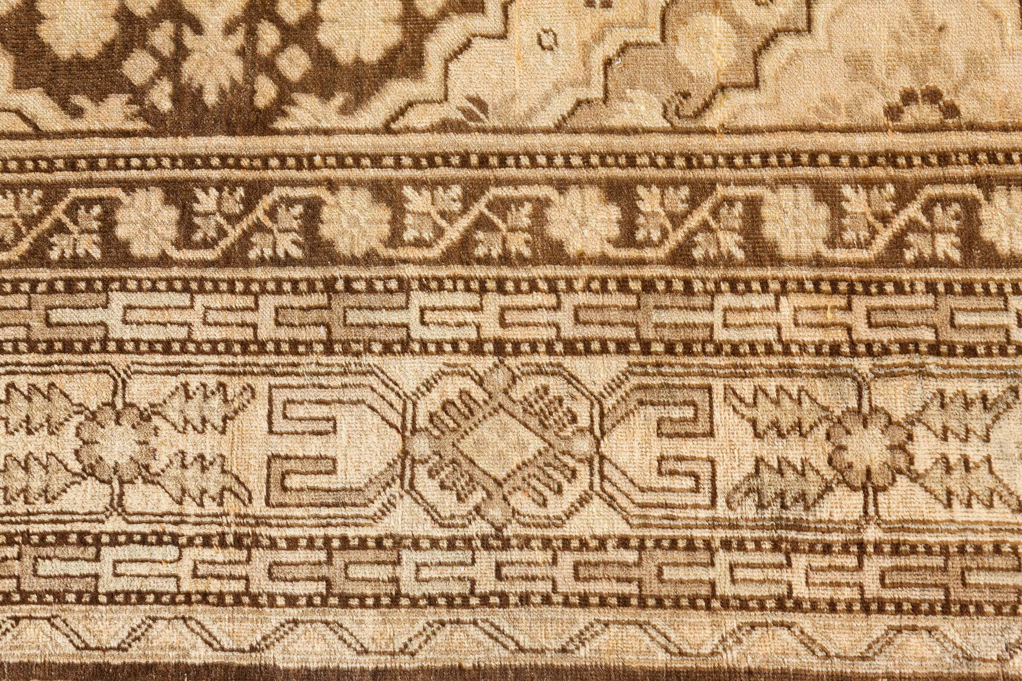 20th Century Doris Leslie Blau Vintage Samarkand Khotan Hand Knotted Wool Rug For Sale