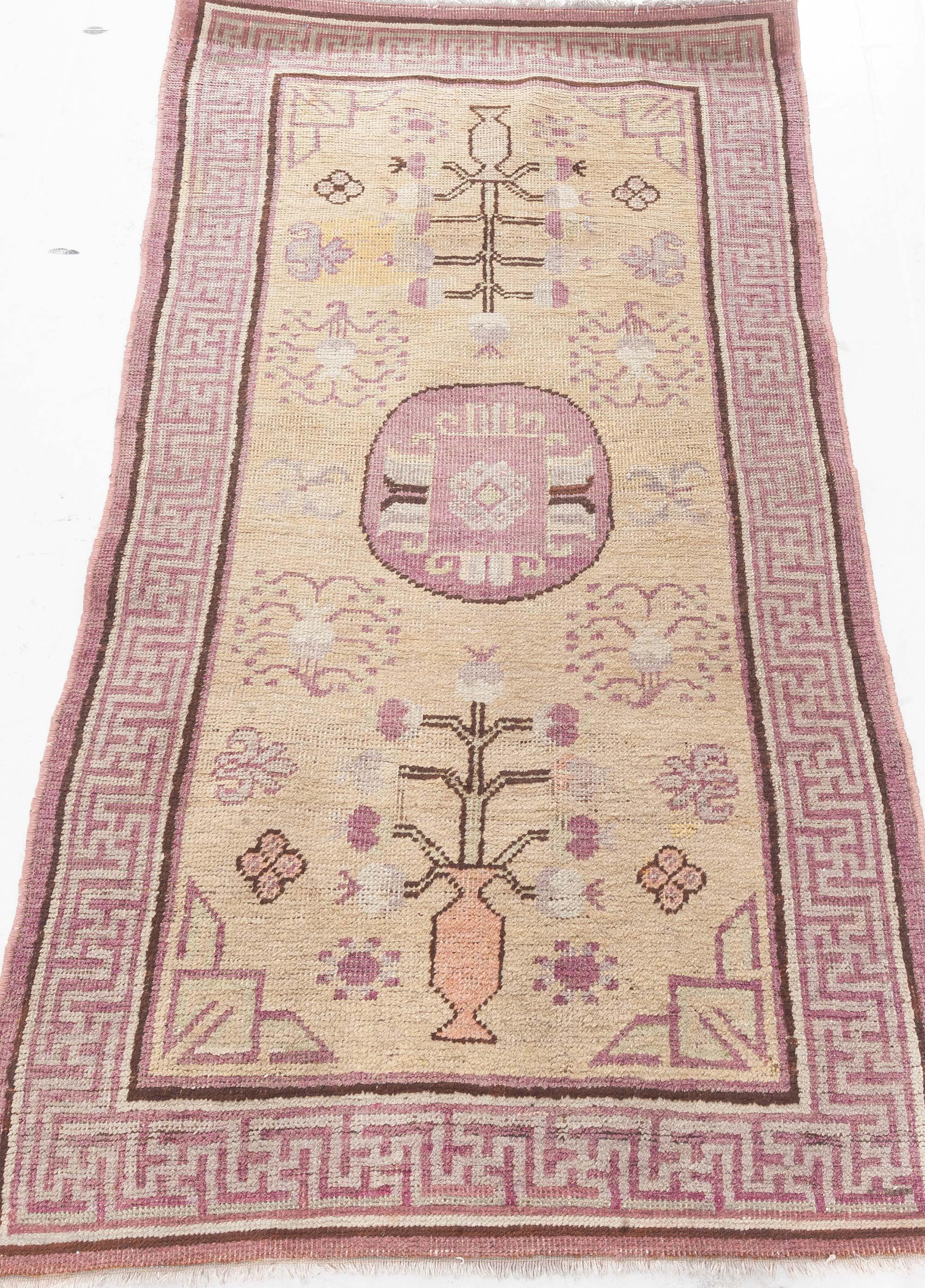 Afghan Vintage Samarkand (Khotan) Handmade Wool Carpet For Sale