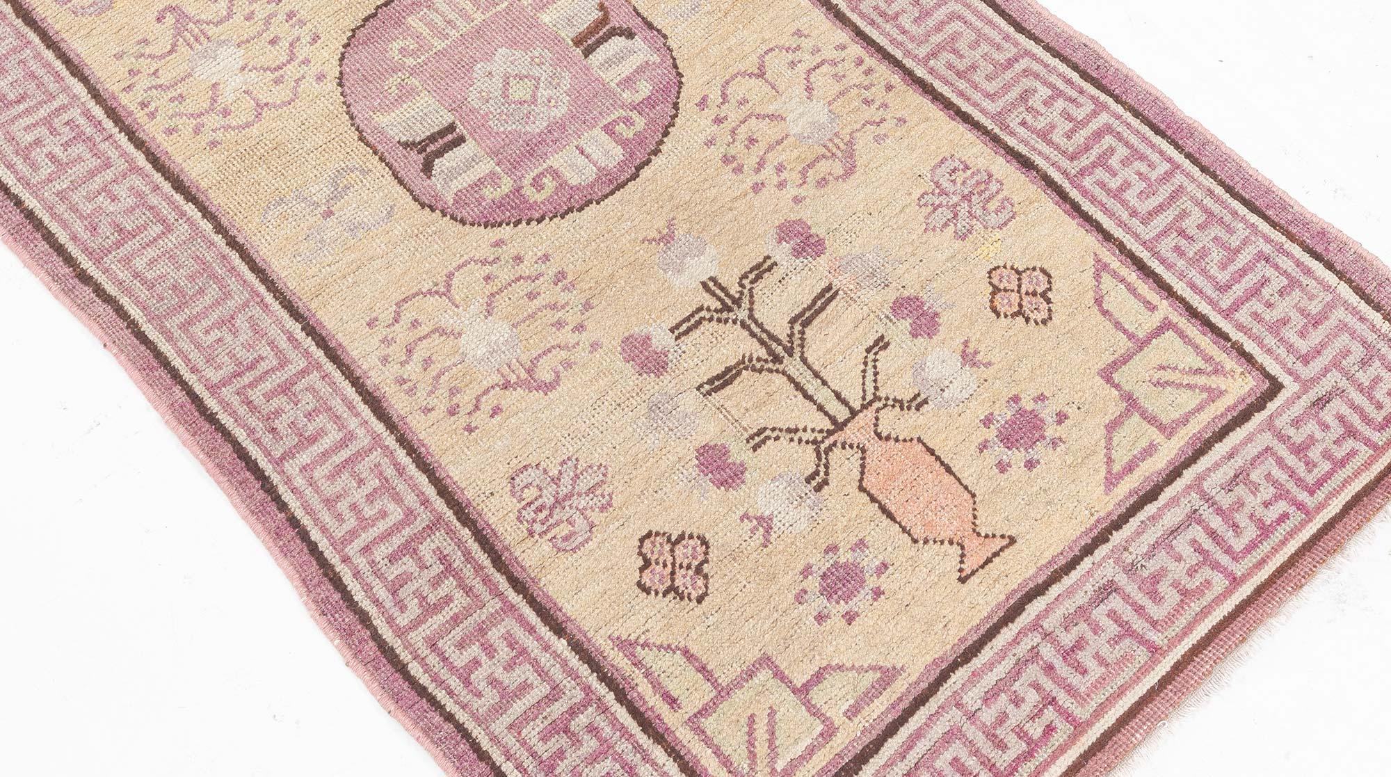 Samarkand (Khotan) Handgefertigter Vintage-Wollteppich (Handgewebt) im Angebot