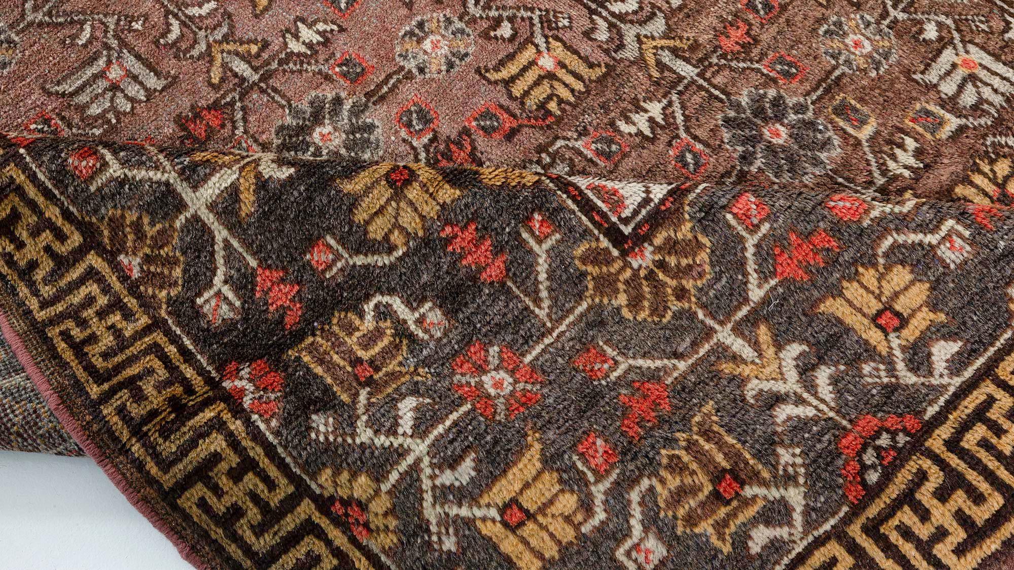 Doris Leslie Blauer Vintage Samarkand 'Khotan' handgefertigter Wollteppich im Zustand „Gut“ im Angebot in New York, NY