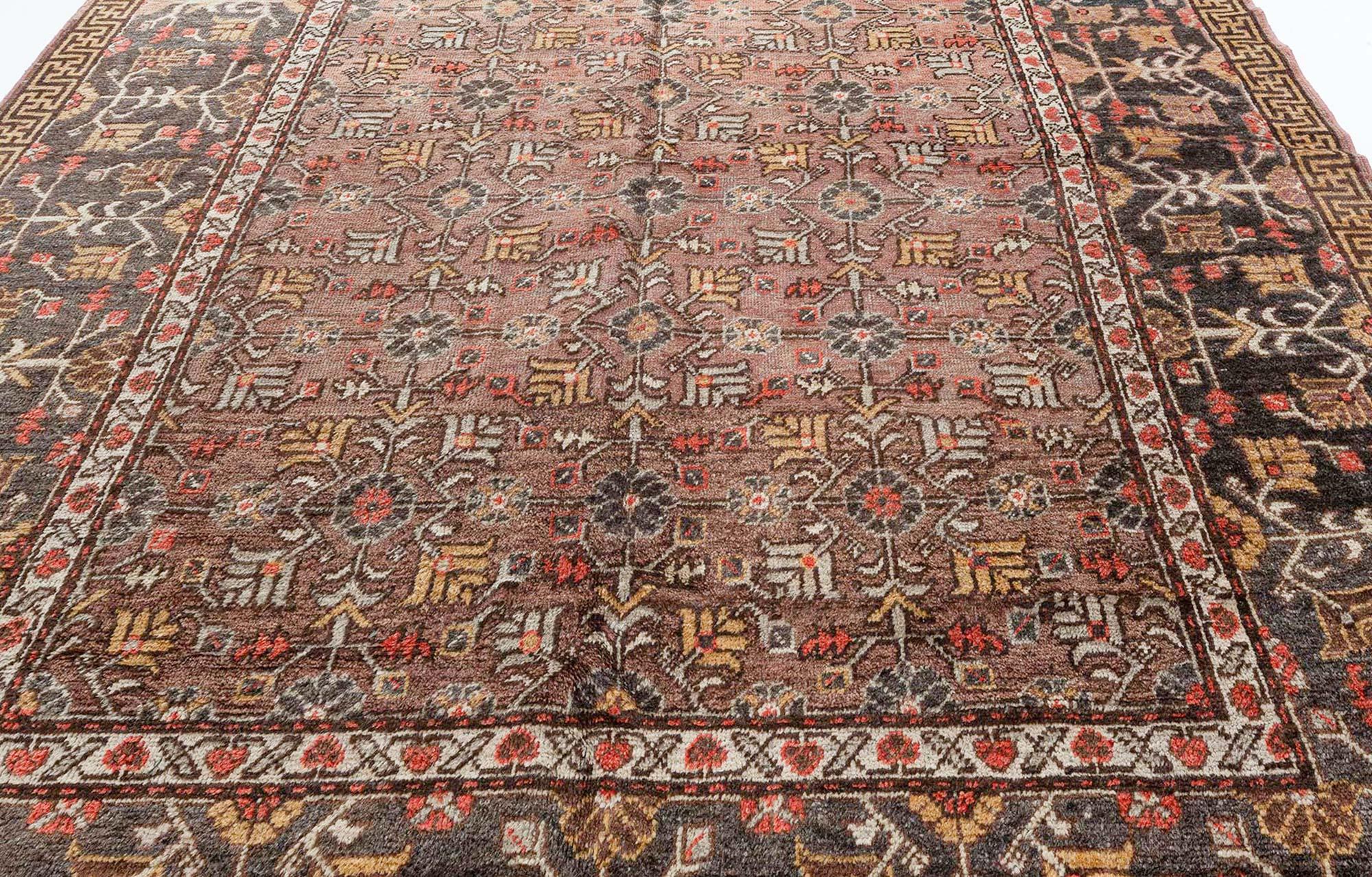Doris Leslie Blauer Vintage Samarkand 'Khotan' handgefertigter Wollteppich im Angebot 1
