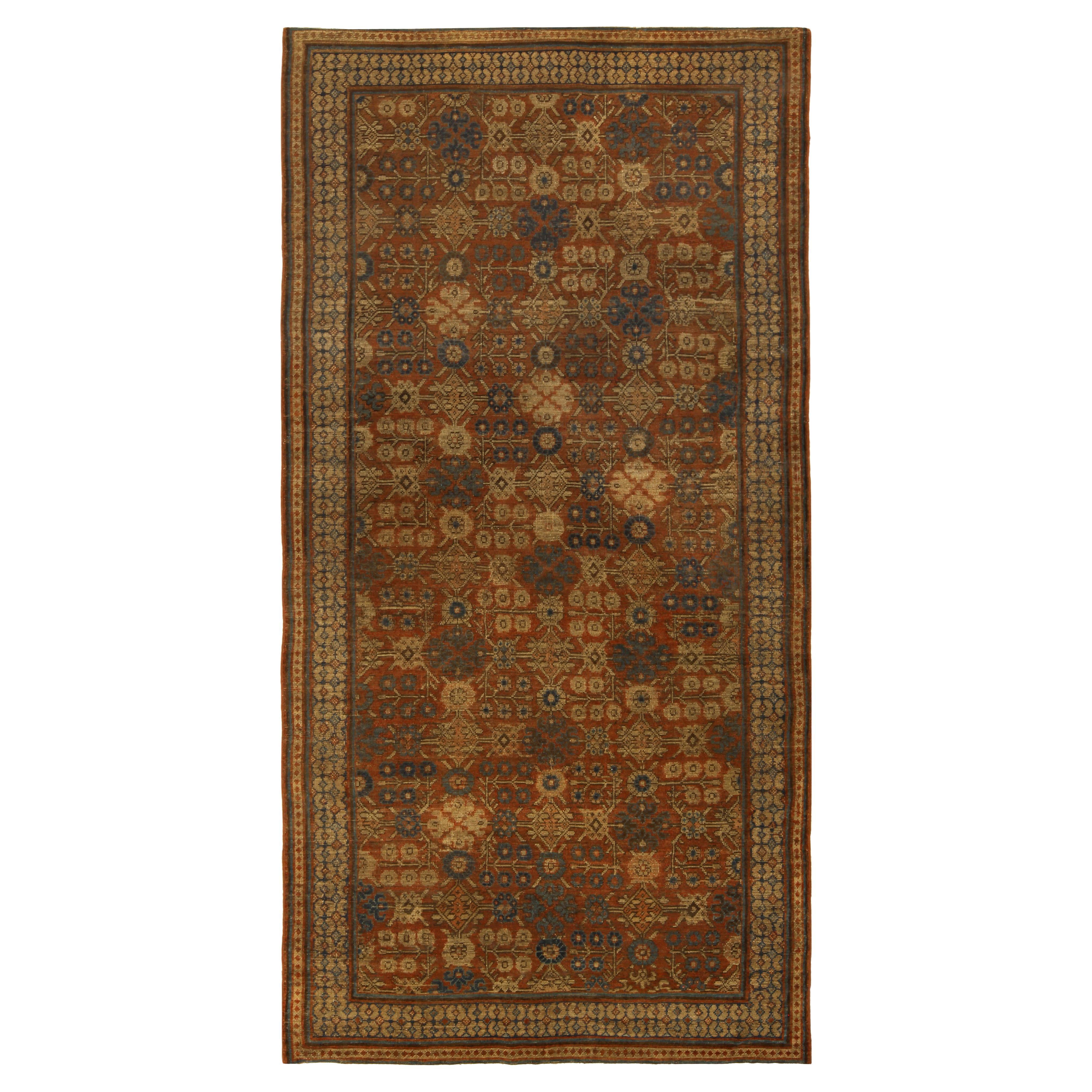 Doris Leslie Blau Alfombra de lana hecha a mano Vintage Samarkanda "Khotan