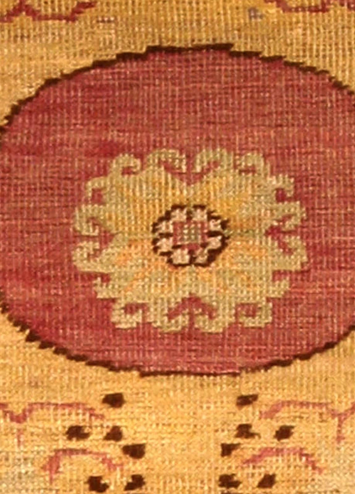 Vintage Samarkand ‘Khotan’ yellow hand knotted wool rug.
Size: 2'7