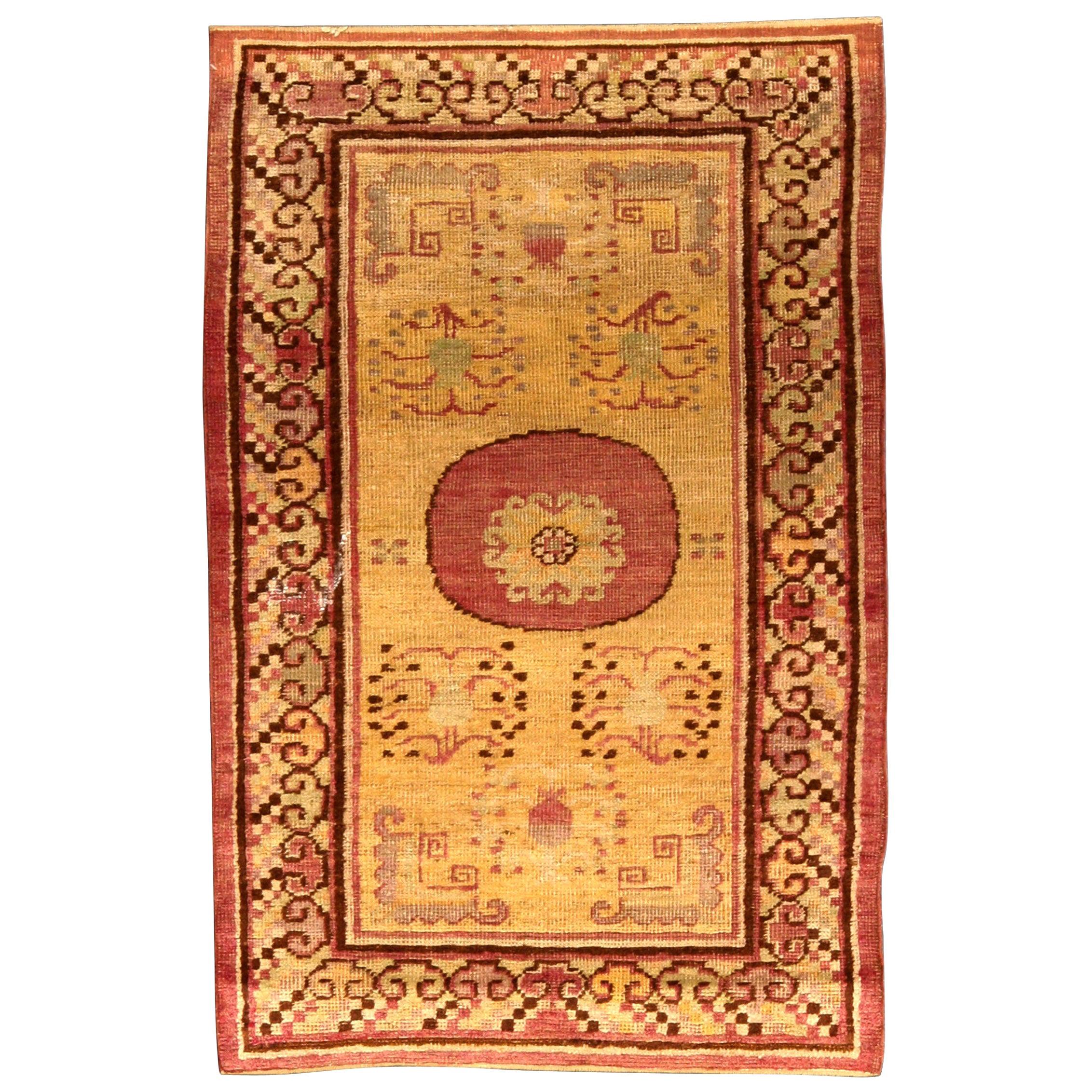 Vintage Samarkand Khotan Hand Knotted Wool Rug For Sale