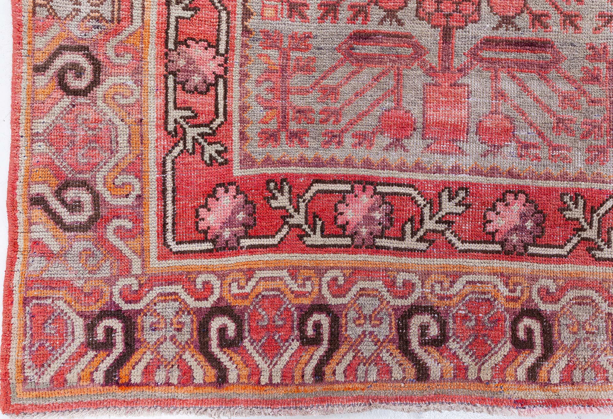 Hand-Knotted Vintage Samarkand Rug Doris Leslie Blau For Sale