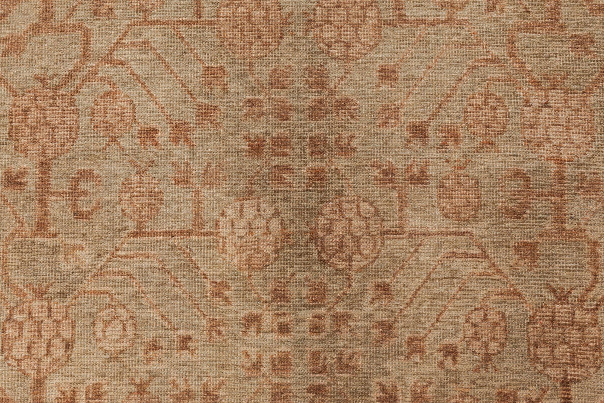 Afghan Midcentury Samarkand Botanic Handmade Wool Rug For Sale