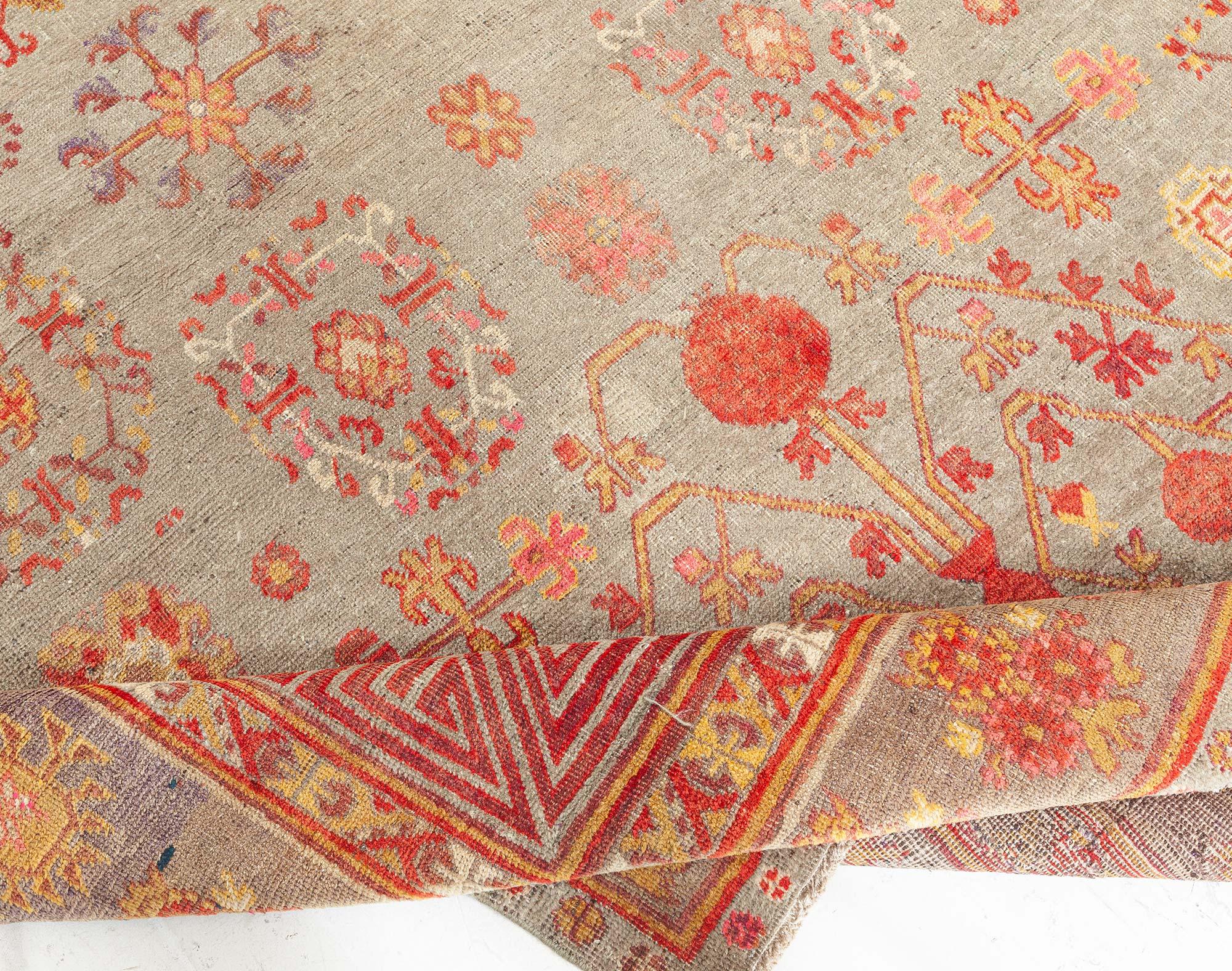 20th Century Vintage Samarkand Rug For Sale