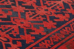 Samarkand-Teppich in Blau und Rot mit geometrischen Mustern - Rug & Kilim
