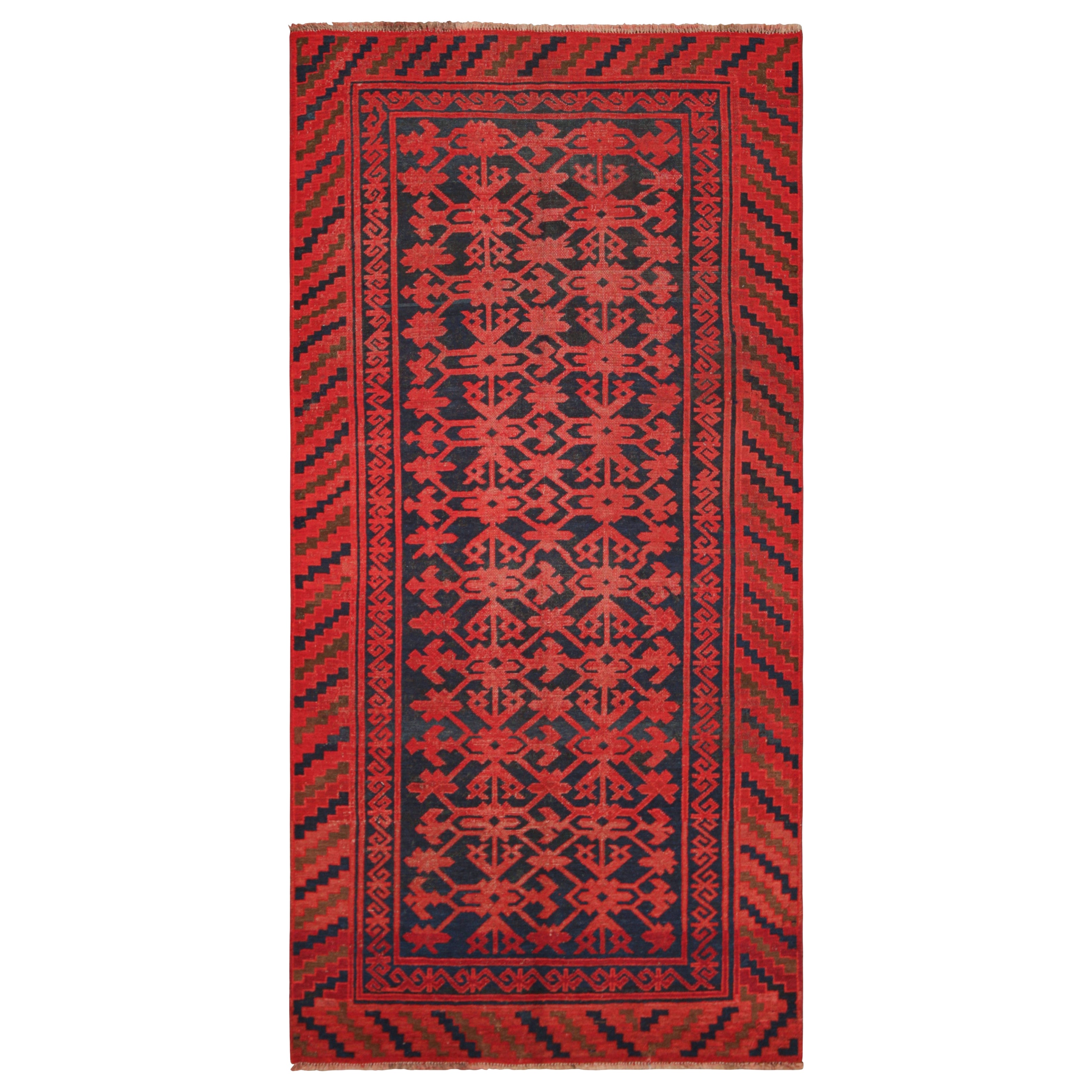 Vintage Samarkand Rug in Blue and Red with Geometric Patterns - Rug
Kilim