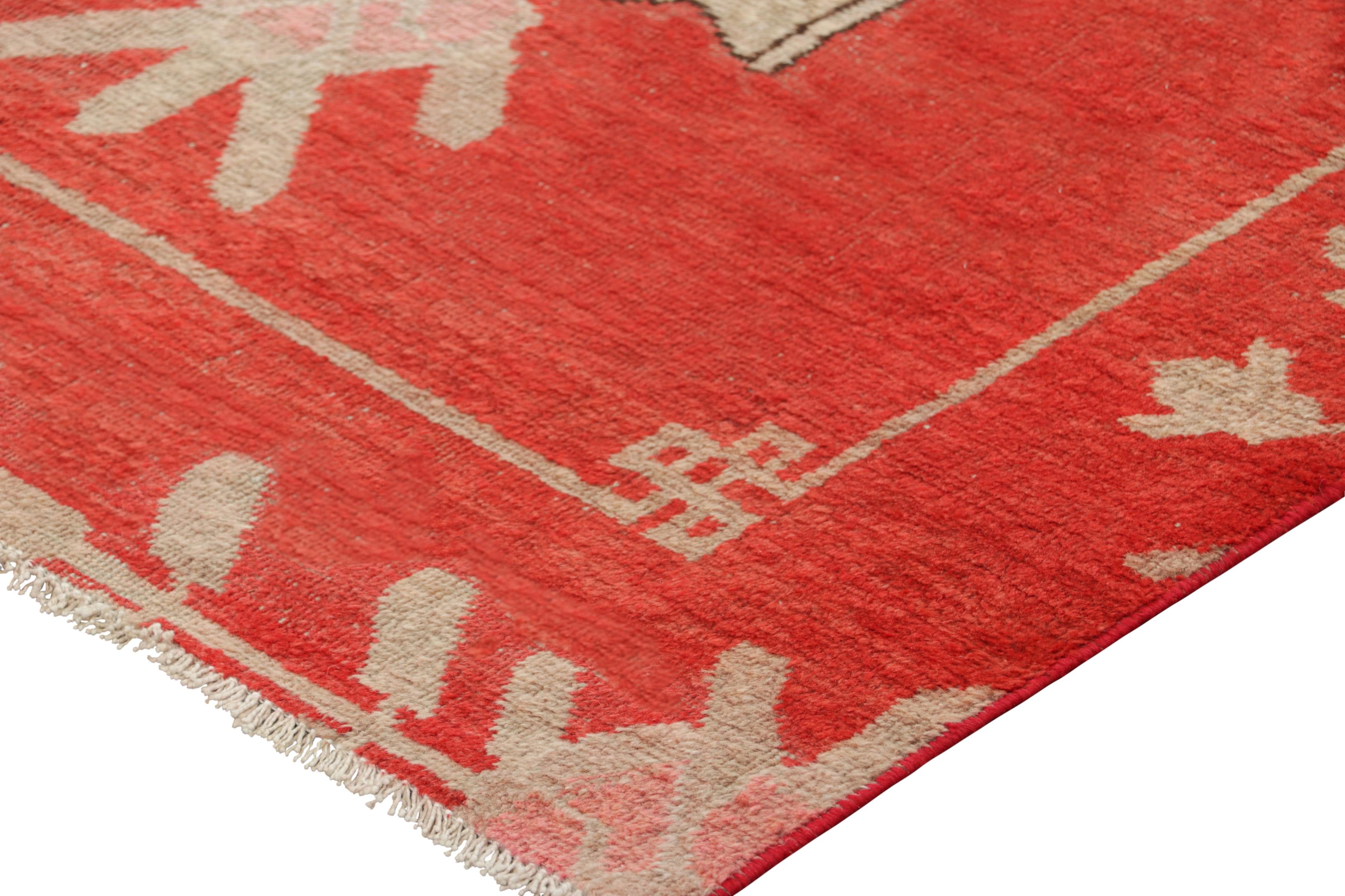 Vintage Samarkand Rug in Red with Rare Pictorial Design - Rug & Kilim In Good Condition For Sale In Long Island City, NY