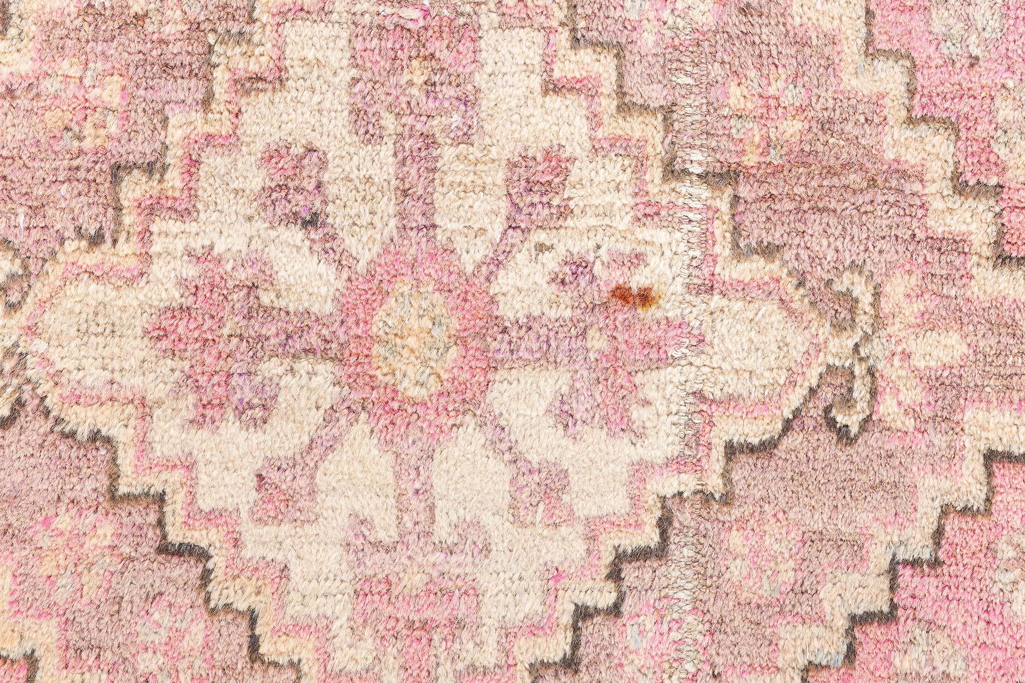 Vintage Samarkand Rug – Vibrant Pink Geometric Elegance, Doris Leslie Blau
Size: 6'1