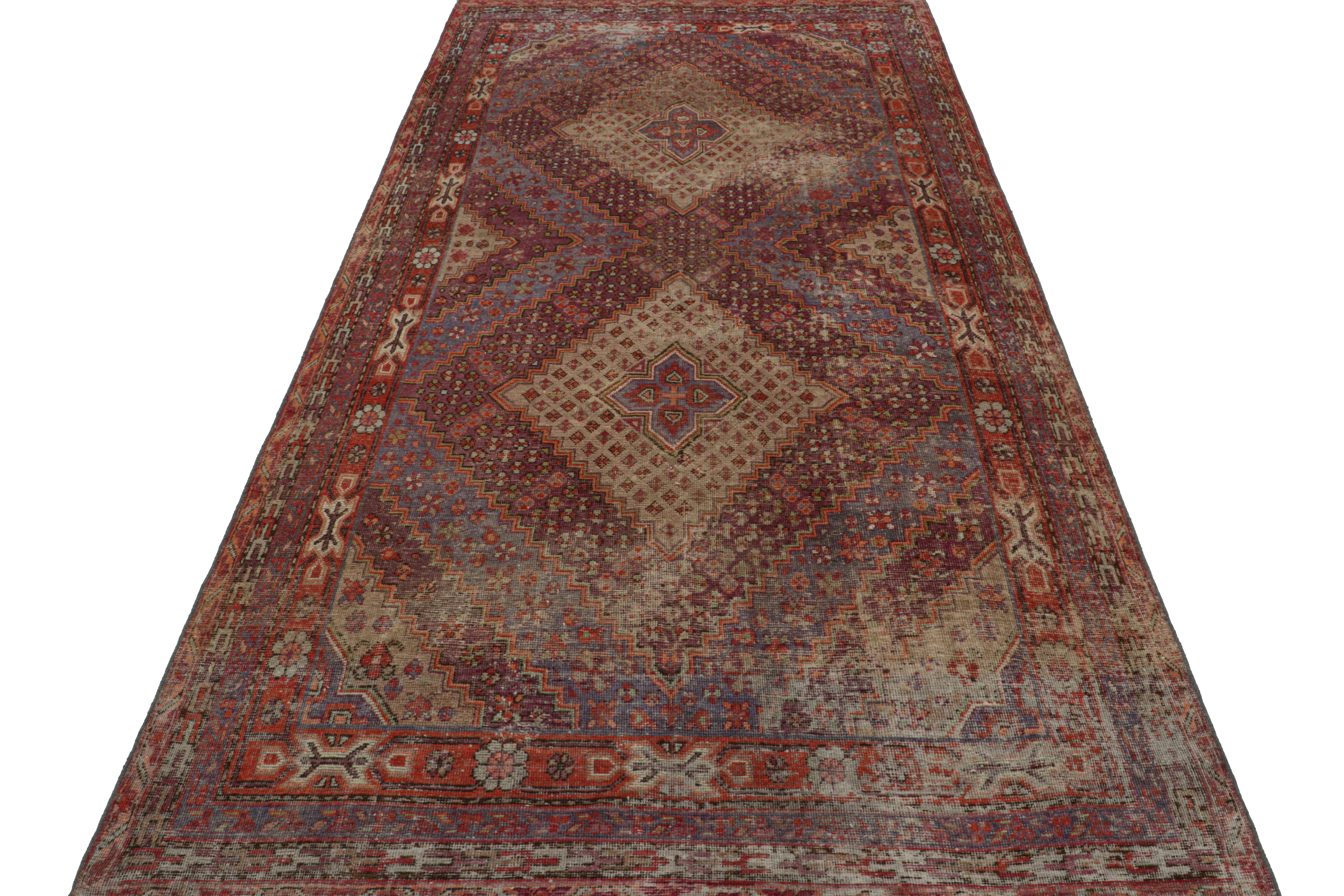 Turkish Vintage Samarkand Style Rug, with Geometric Patterns, from Rug & Kilim For Sale