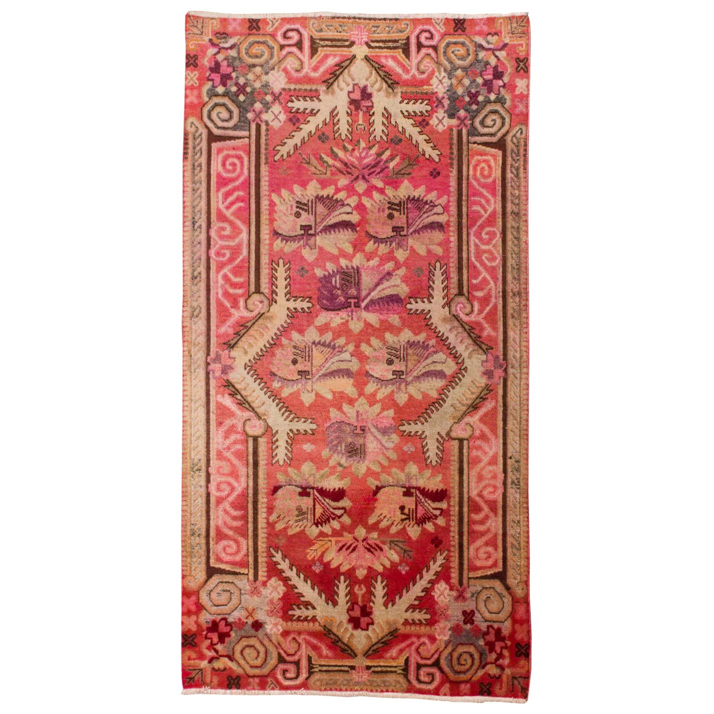  Samarkanda-Teppich in Rosa mit interessantem Preis im Angebot