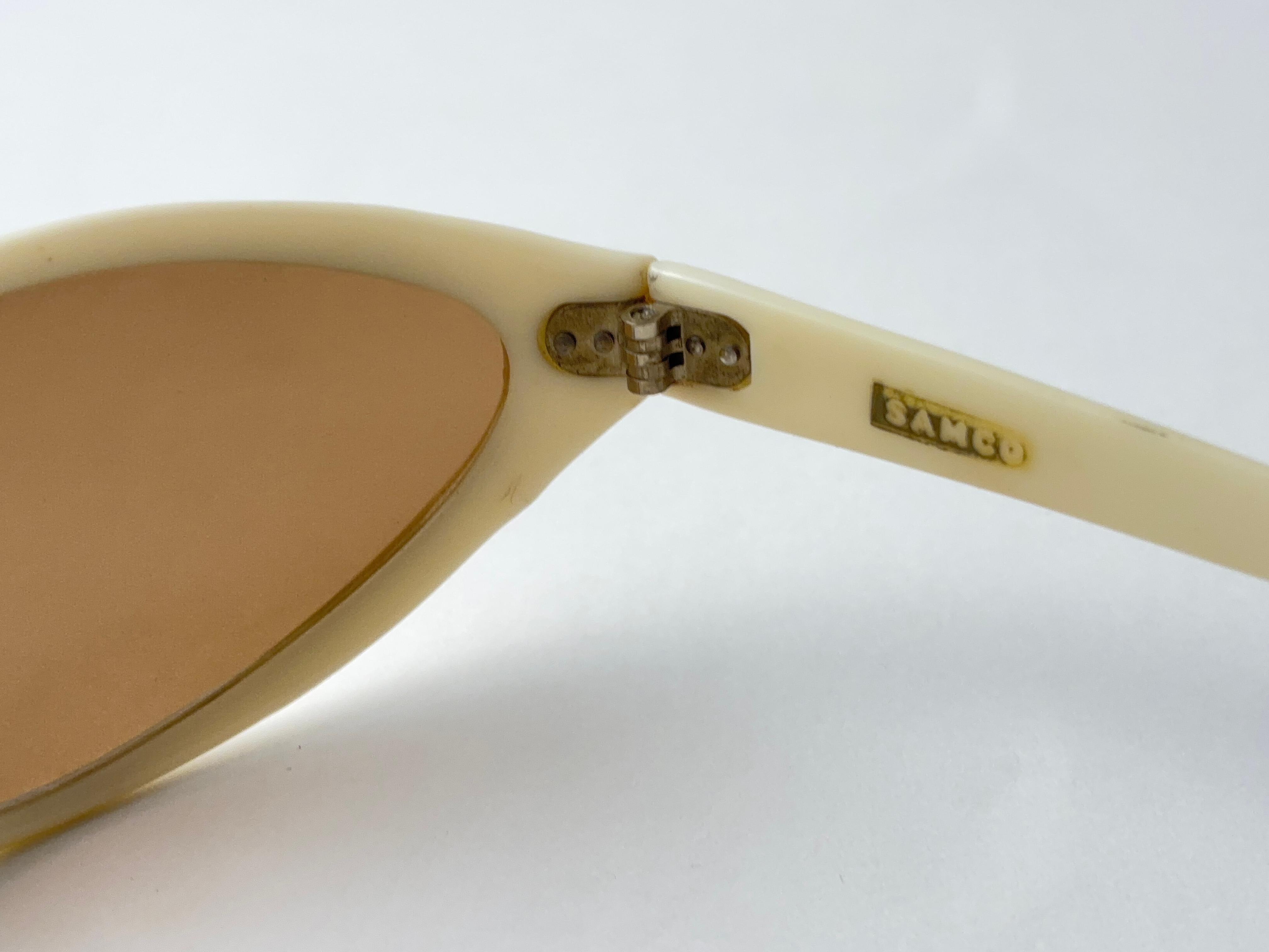 Vintage Samco Wrap Around Frame 1960's Midcentury Sunglasses Made In Italy For Sale 2