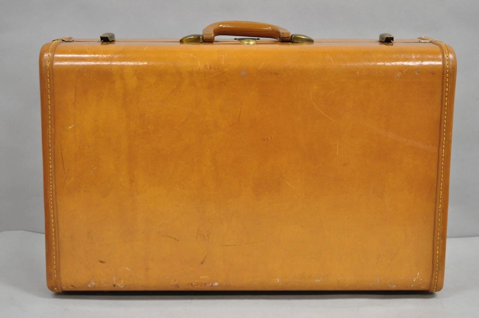 Vintage Samsonite Art Deco Brown Leather Hardcase 21