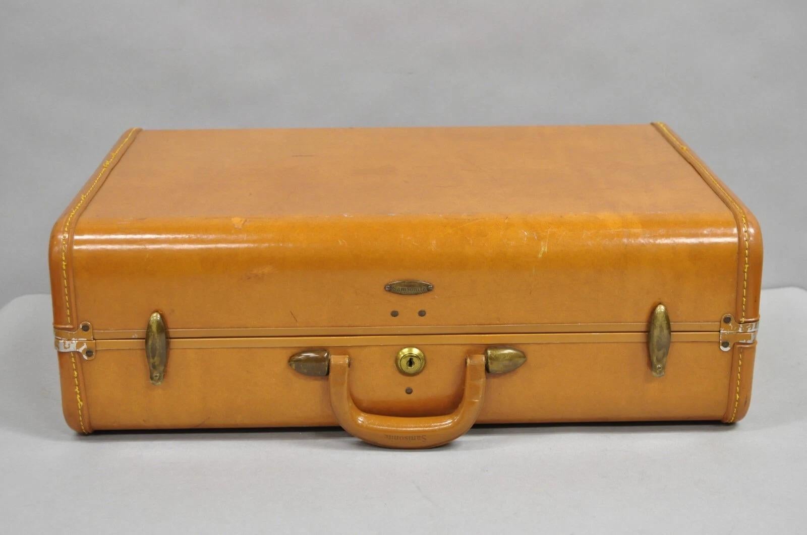 Vintage Samsonite Art Deco Brown Leather Hardcase 21