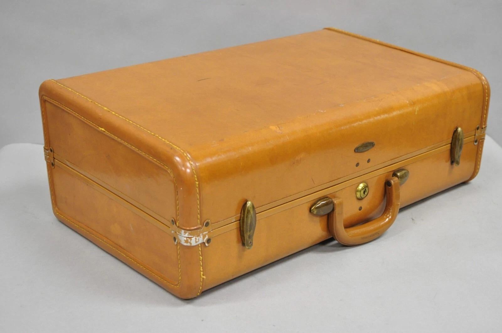Vintage Samsonite Art Deco Brown Leather Hardcase 21