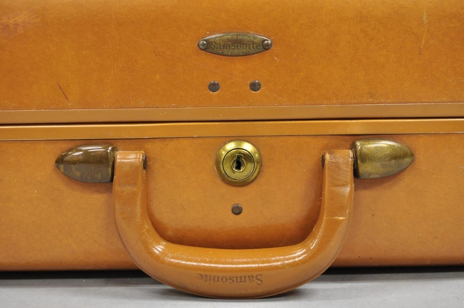 Vintage Samsonite Art Deco Brown Leather Hardcase 21