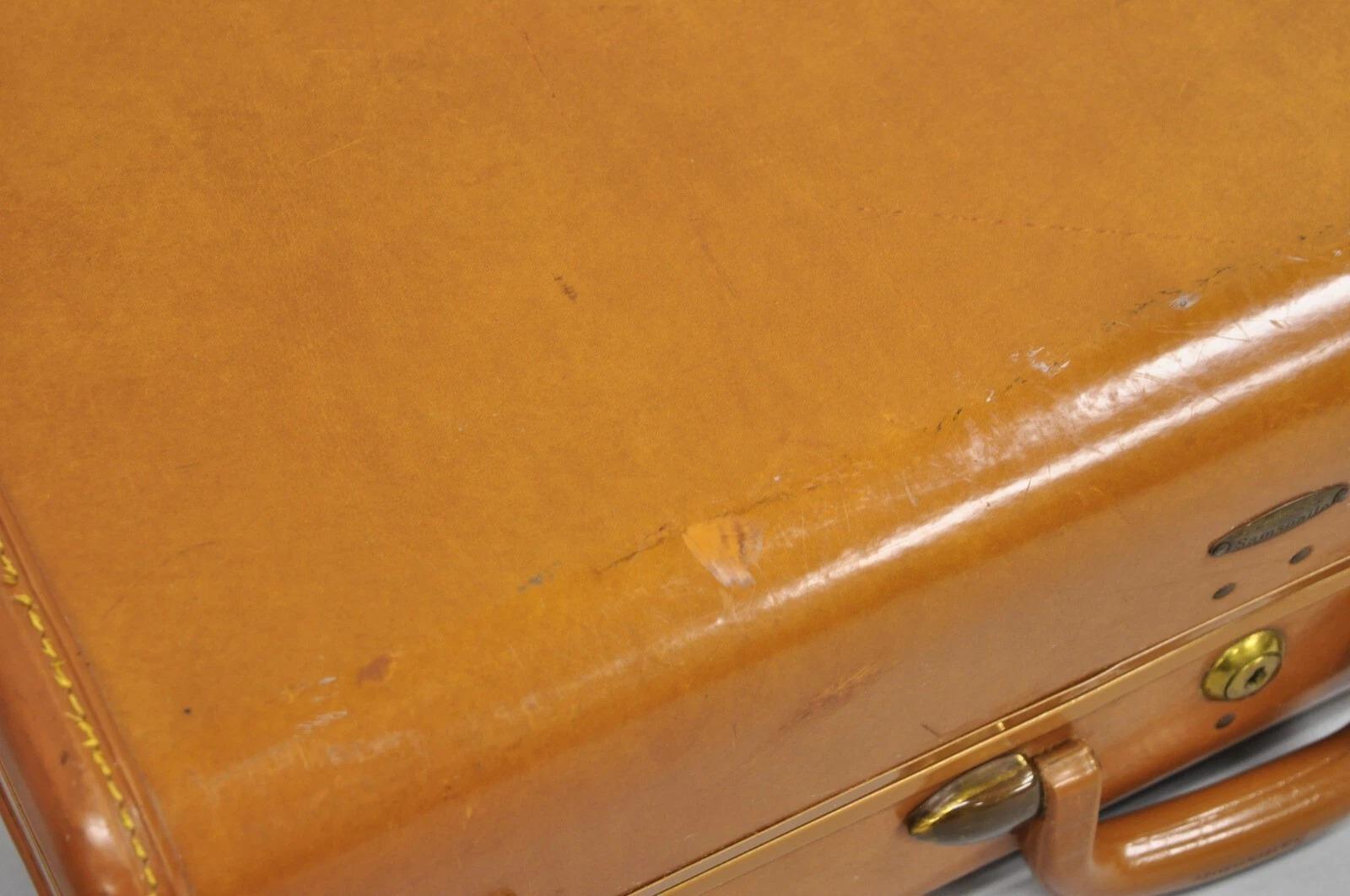 Vintage Samsonite Art Deco Brown Leather Hardcase 21