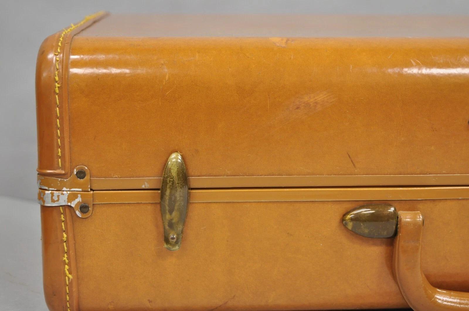 Vintage Samsonite Art Deco Brown Leather Hardcase 21