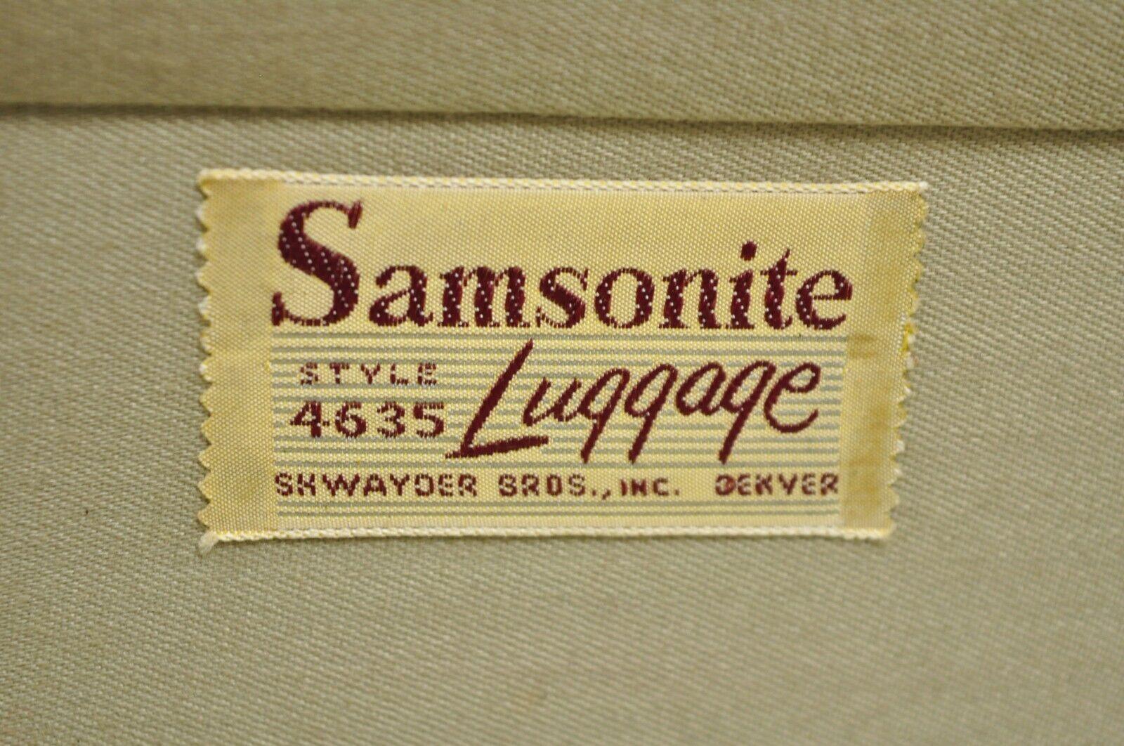 Vintage Samsonite Orange Leather Suitcase Travel Luggage Bag 2