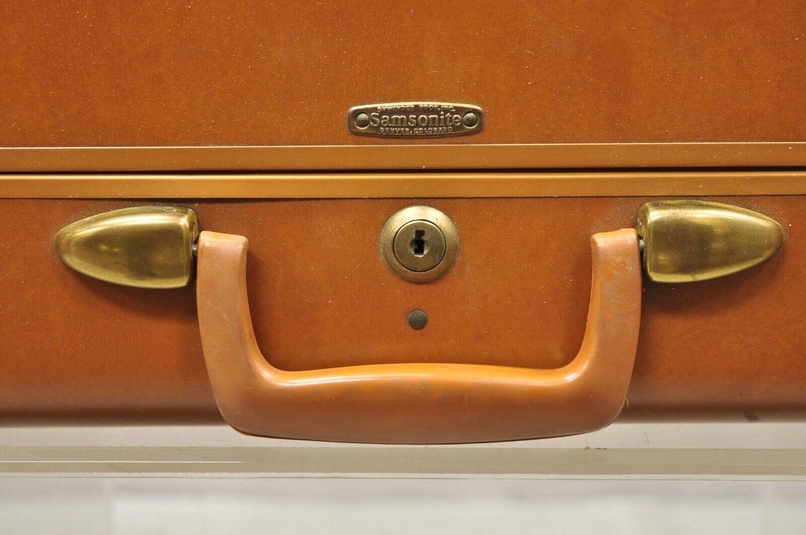 vintage orange samsonite luggage