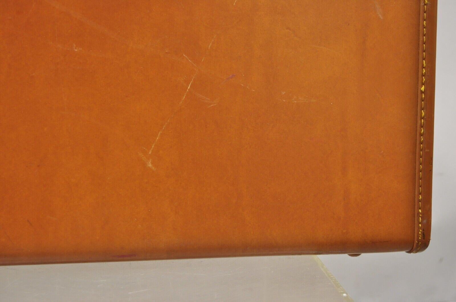 Sac à bagages de voyage vintage en cuir orange Samsonite 25