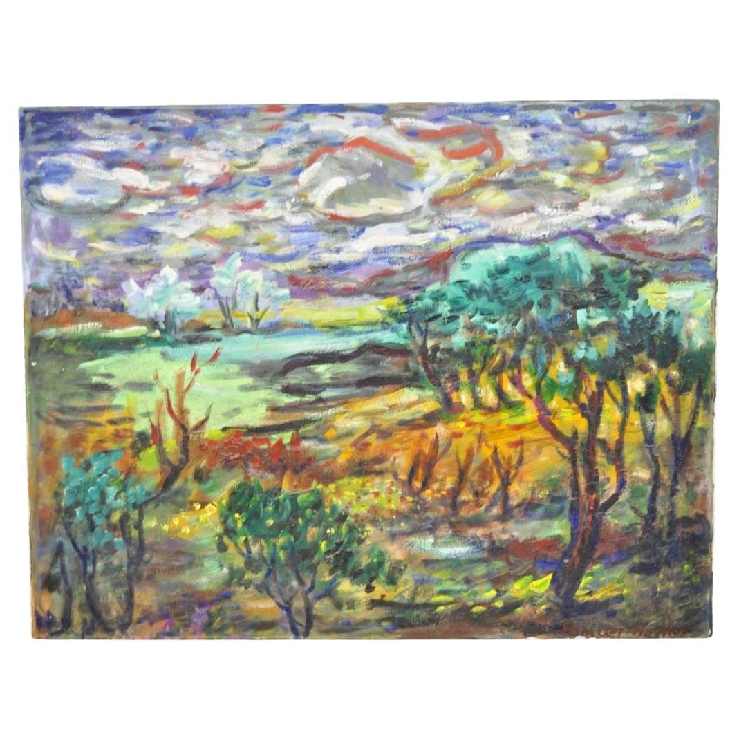 Vintage Samuel Heller " Forrest Landscape" Öl auf Leinwand Gemälde