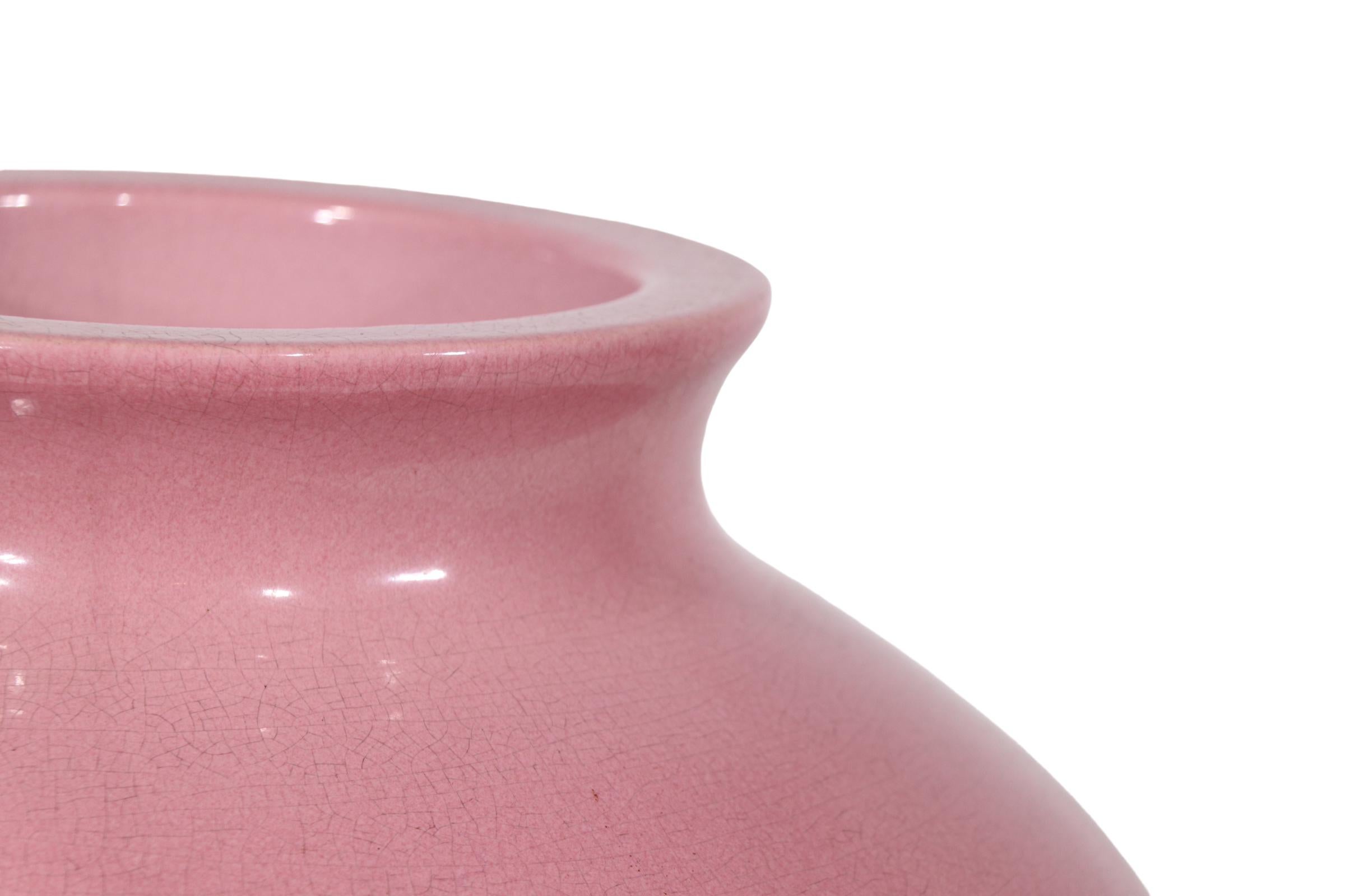 Vintage Arts and Crafts  Art Deco  Sand Jar - Dusky Pink Glaze For Sale 5