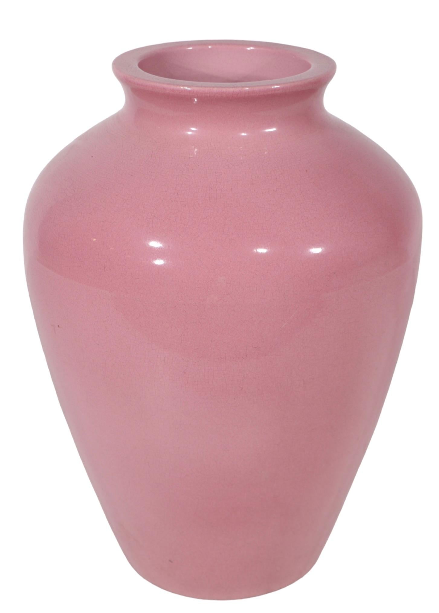 Vintage Arts and Crafts  Art Deco  Sand Jar - Dusky Pink Glaze For Sale 6