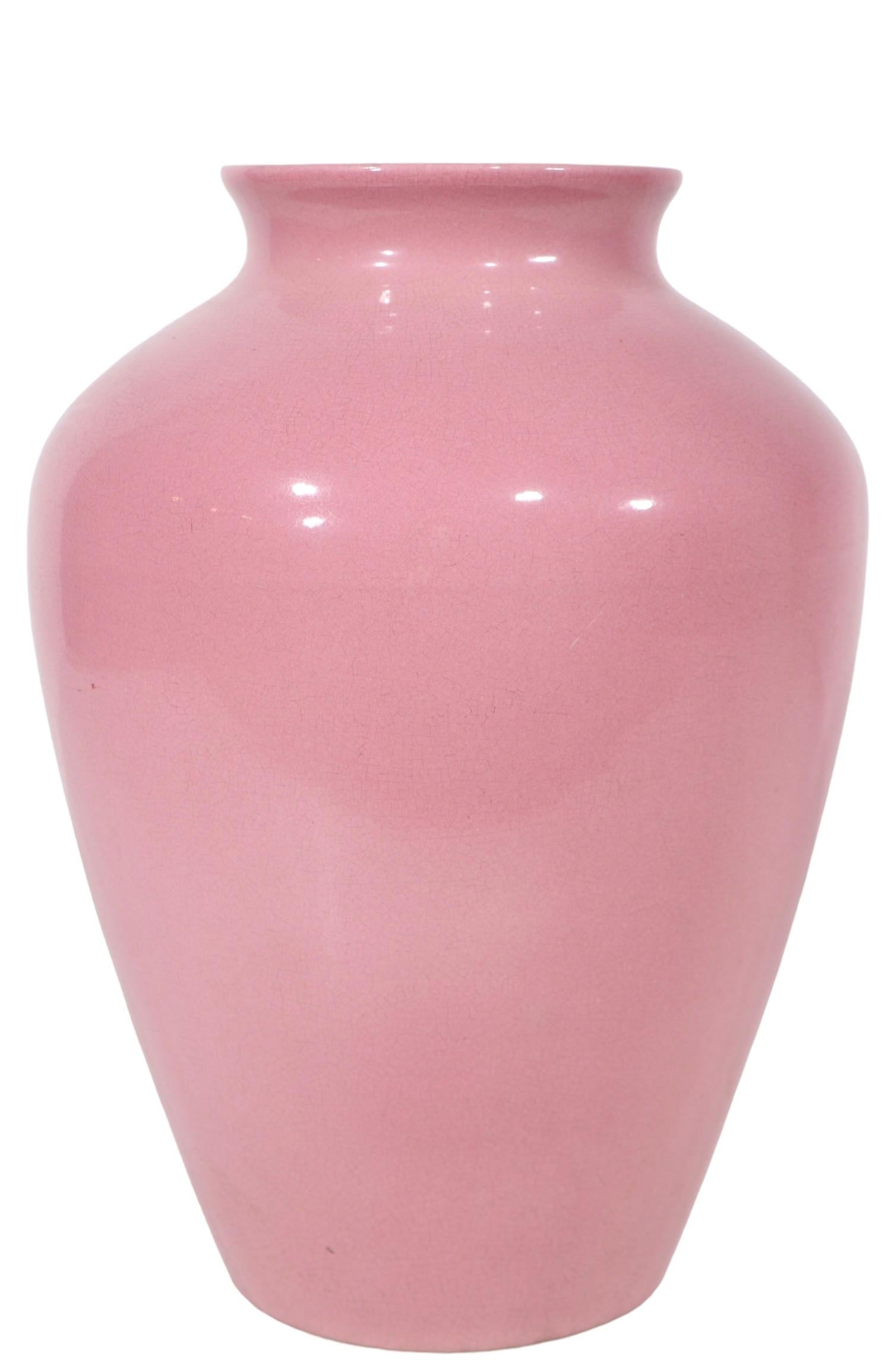 Vintage Arts and Crafts  Art Deco  Sand Jar - Dusky Pink Glaze For Sale 7